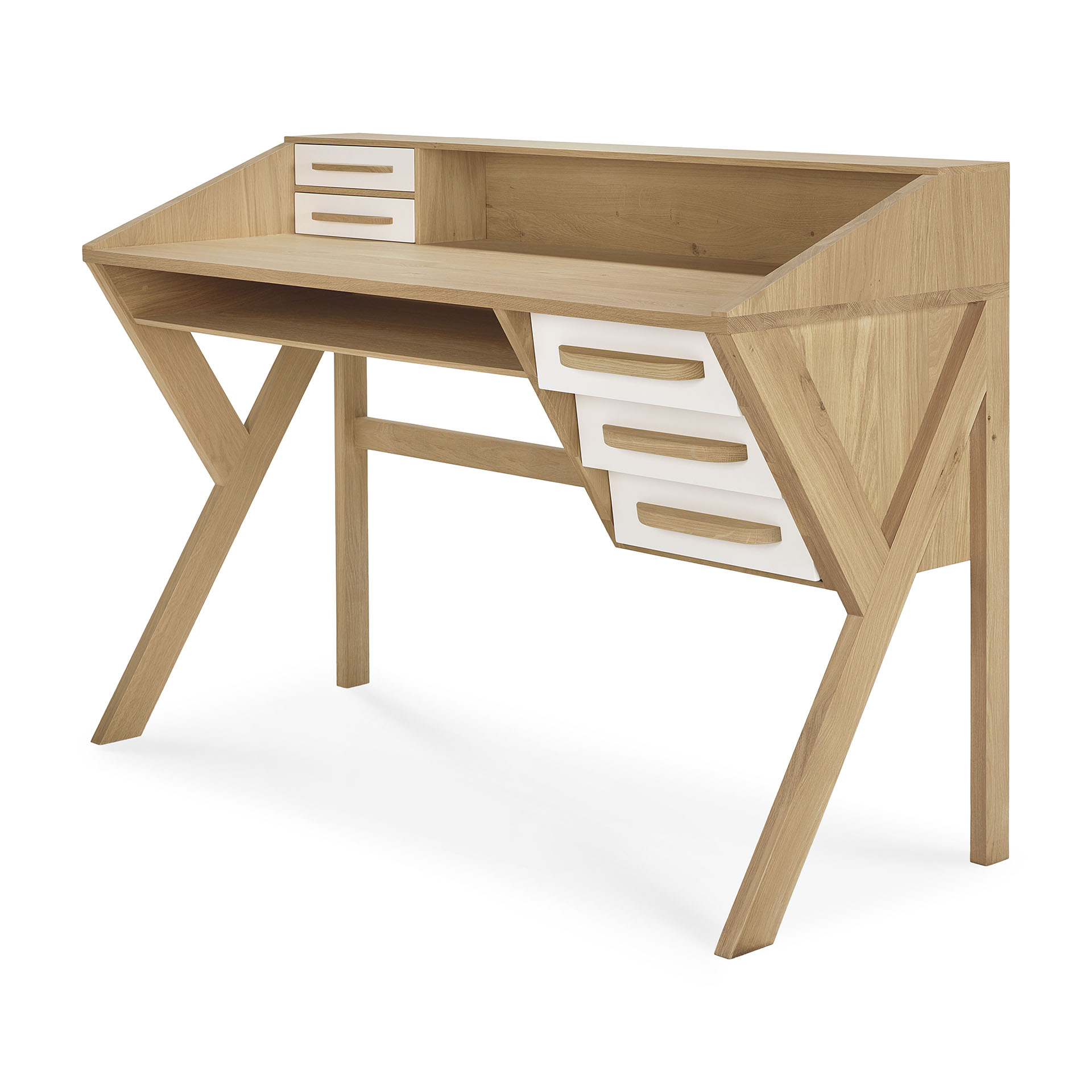 Oak Origami desk - cream