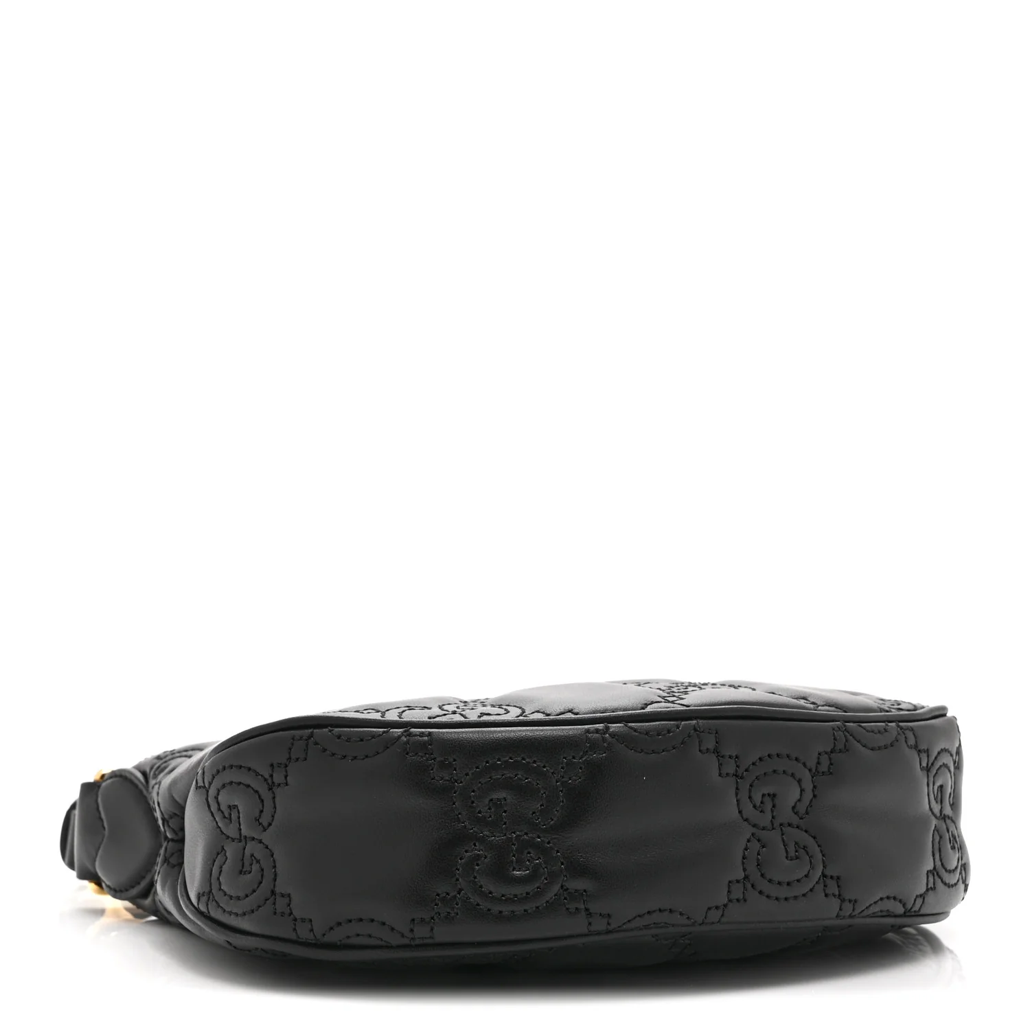 Calfskin GG Matelasse Mini Hobo Shoulder Bag Black - Top Club