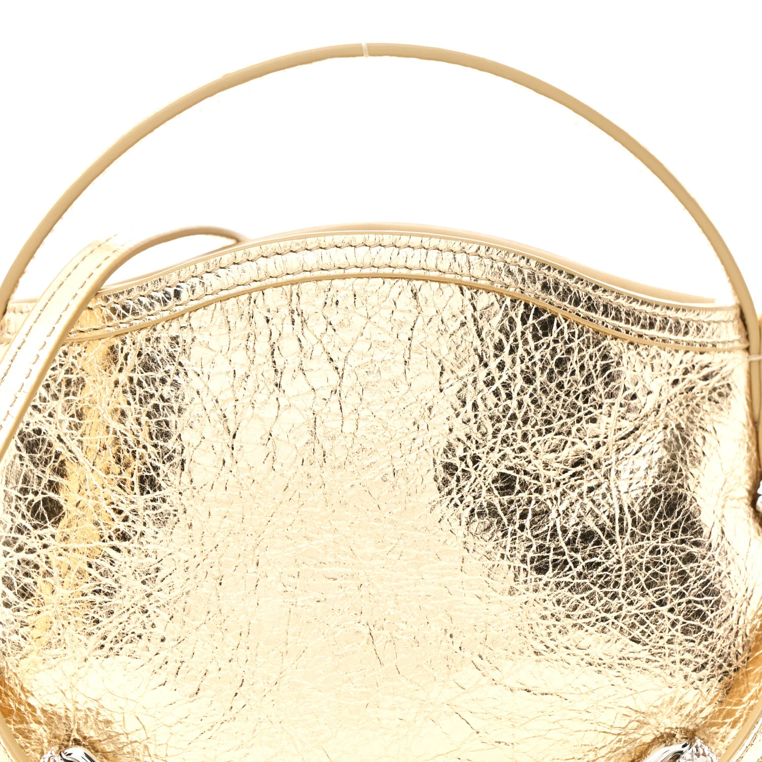 Metallic Tumbled Calfskin Nano Voyou Bag Golden Sand - Top Club
