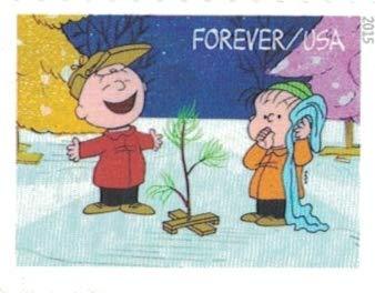 2015 USPS Charlie Brown Xmas Pane of 20 Forever Postage Stamps