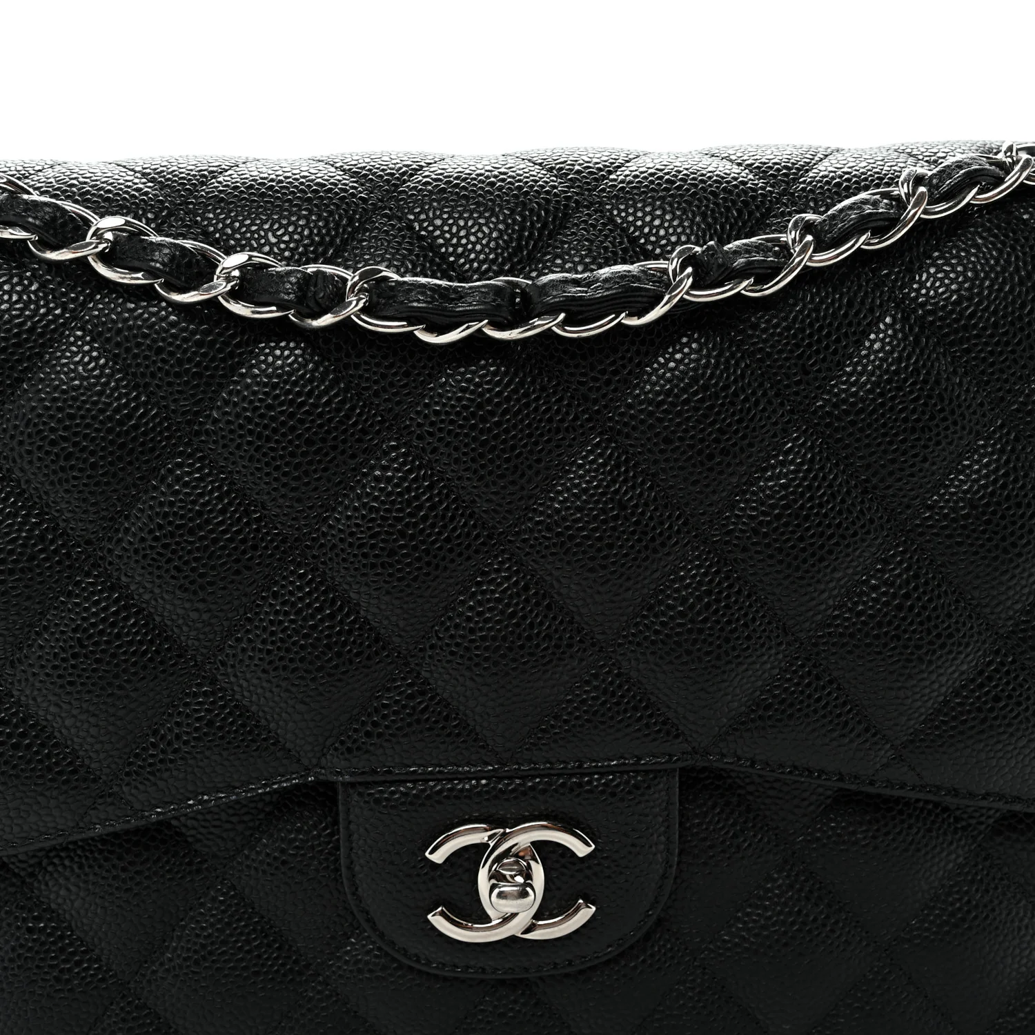 Caviar Quilted Jumbo Double Flap Black - Top Club