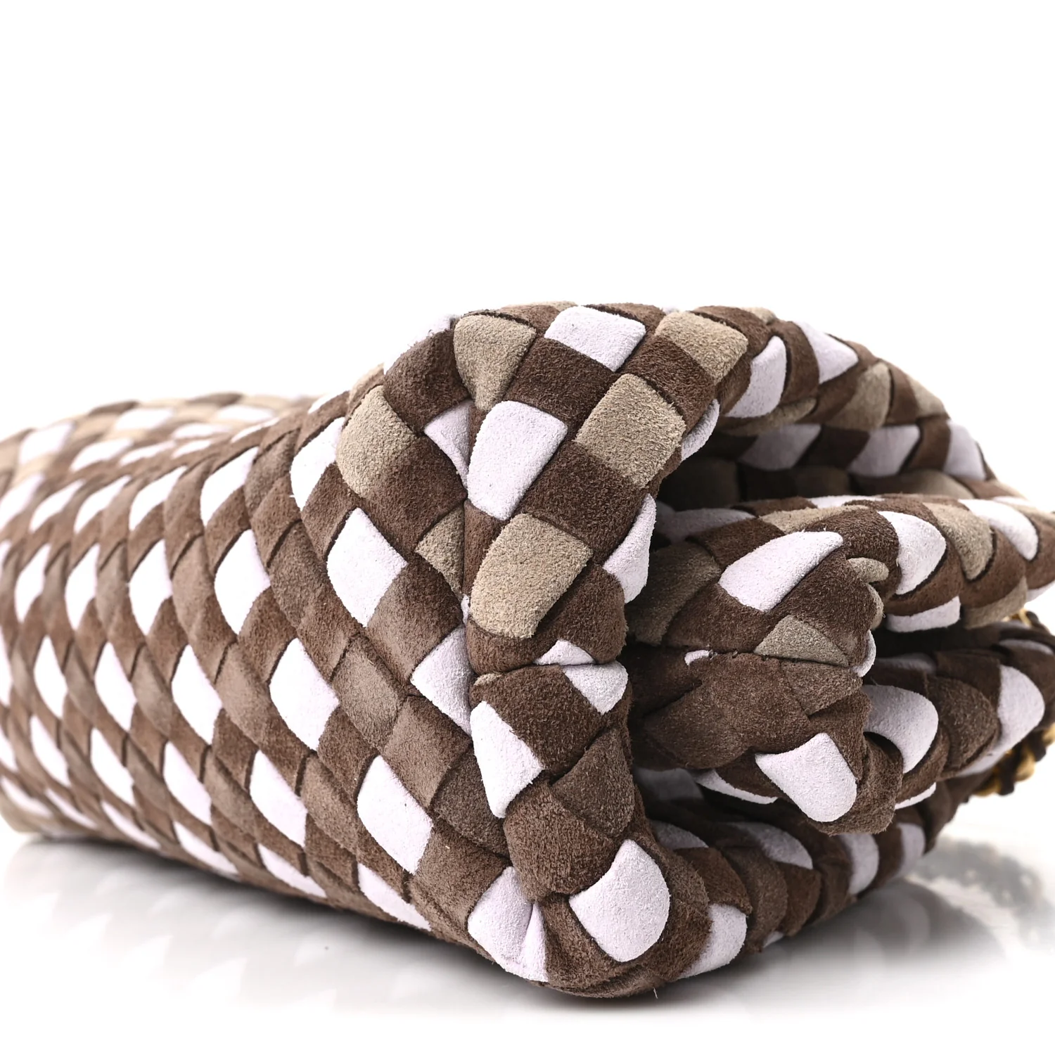 Suede Intrecciato Small The Lauren 1980 Clutch With Chain Praline Musk Washed Brownie - Top Club