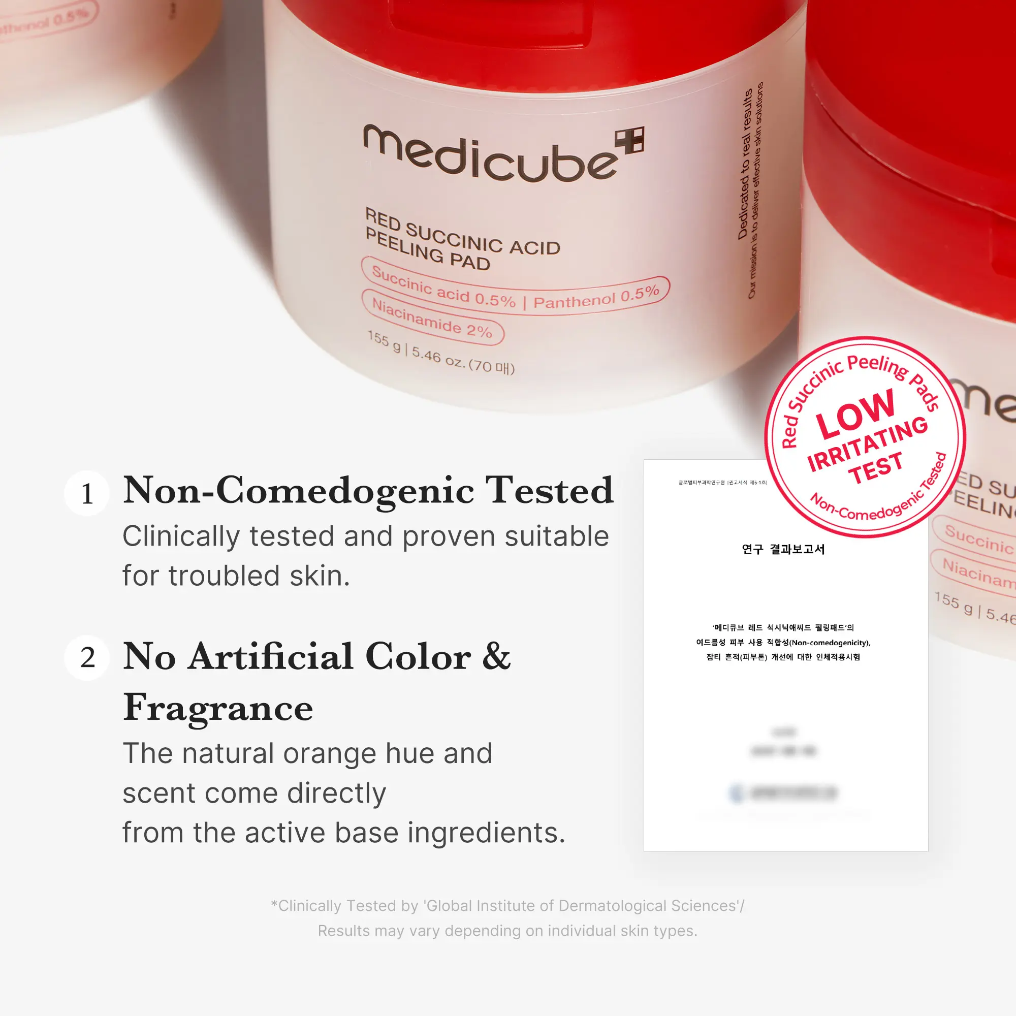 [medicube] Red Succinic Acid Panthenol Pads|  Niacinamide + Salicylic Acid Skincare