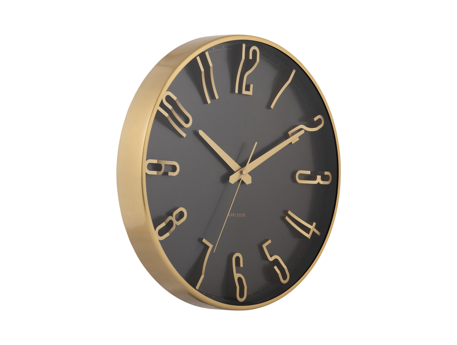 Wall clock Elevated Glam metallic black