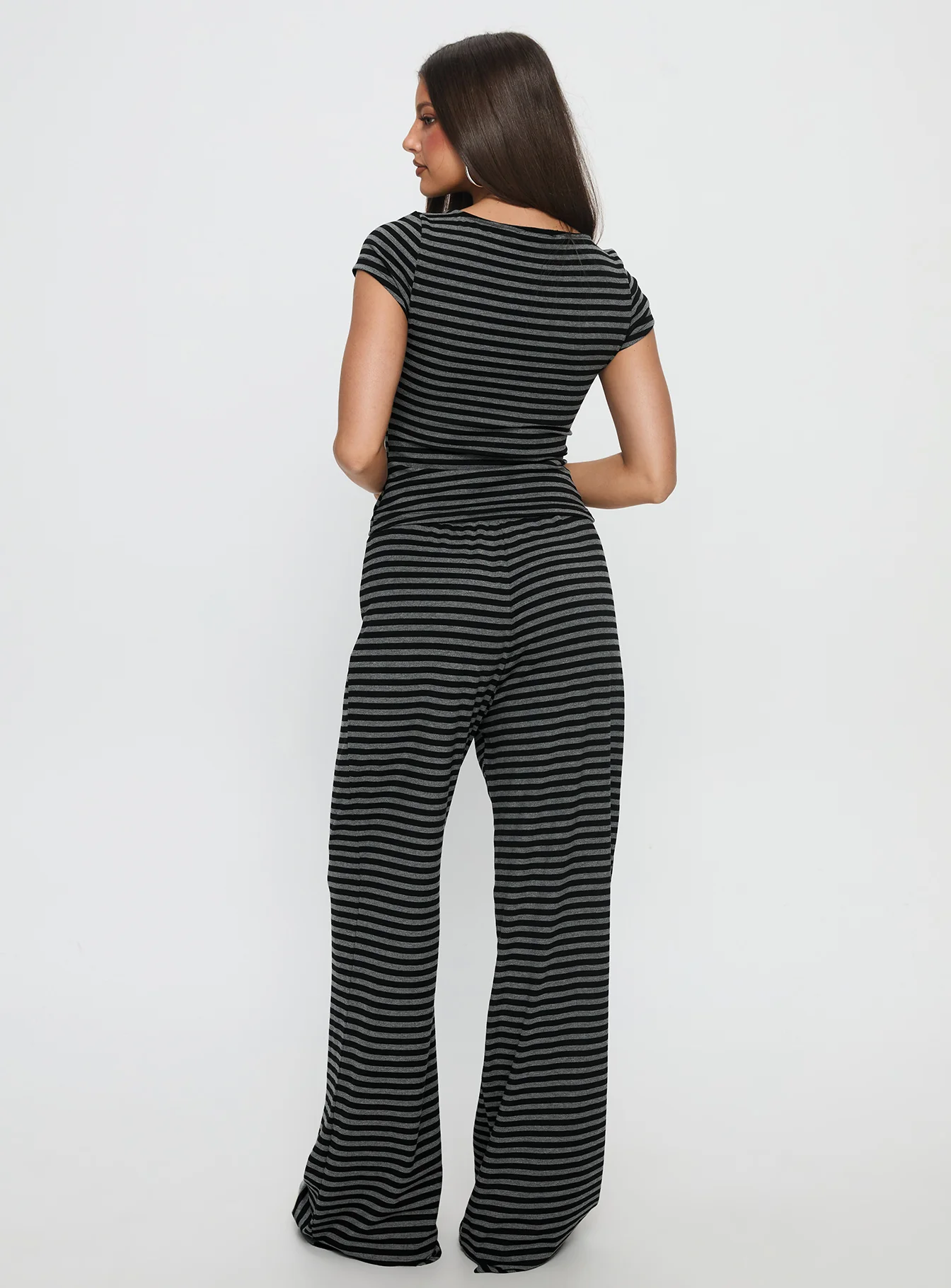 Gavrielle Jersey Wide Leg Pants Stripe