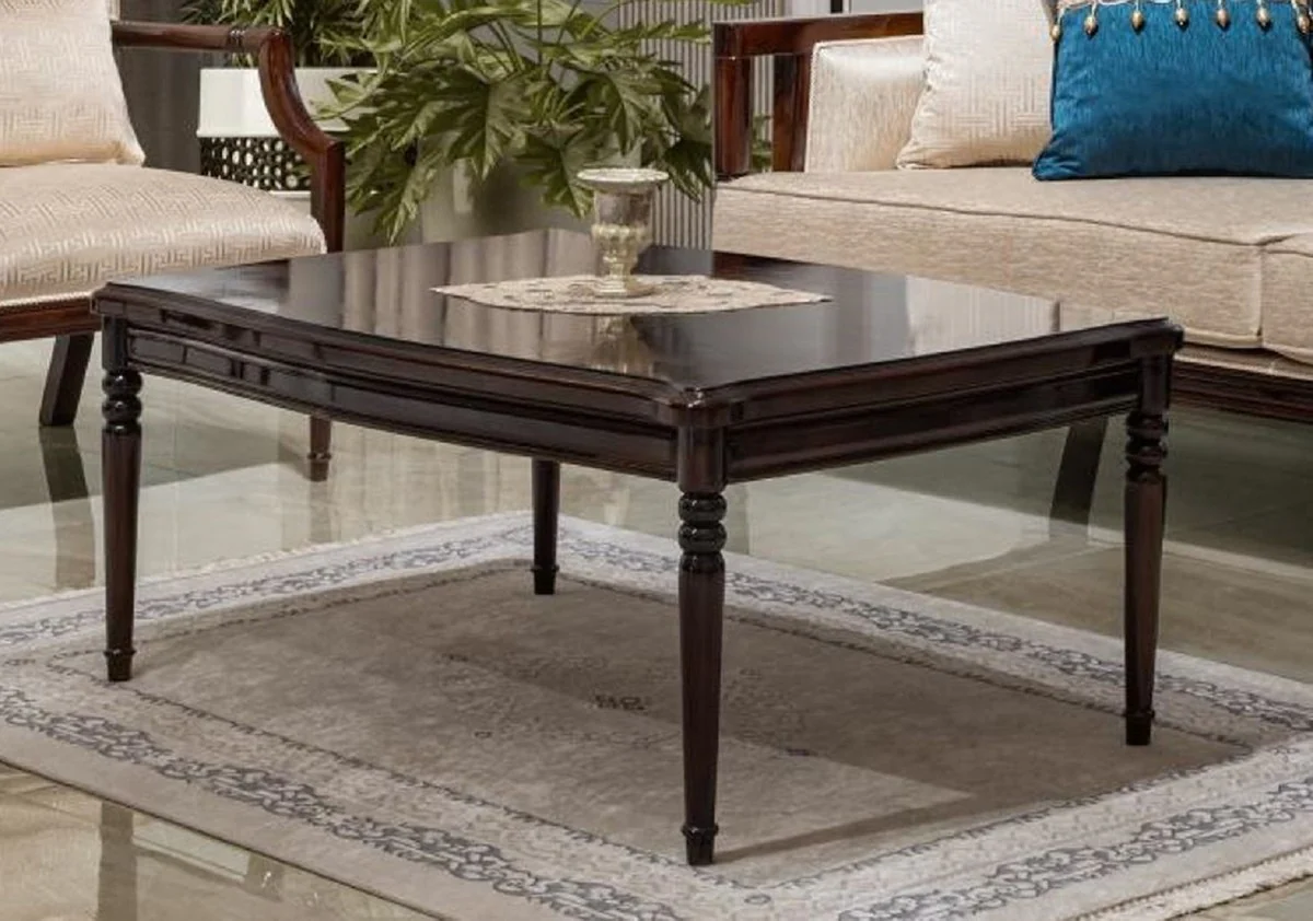 Luxury baroque coffee table dark brown 117 cm