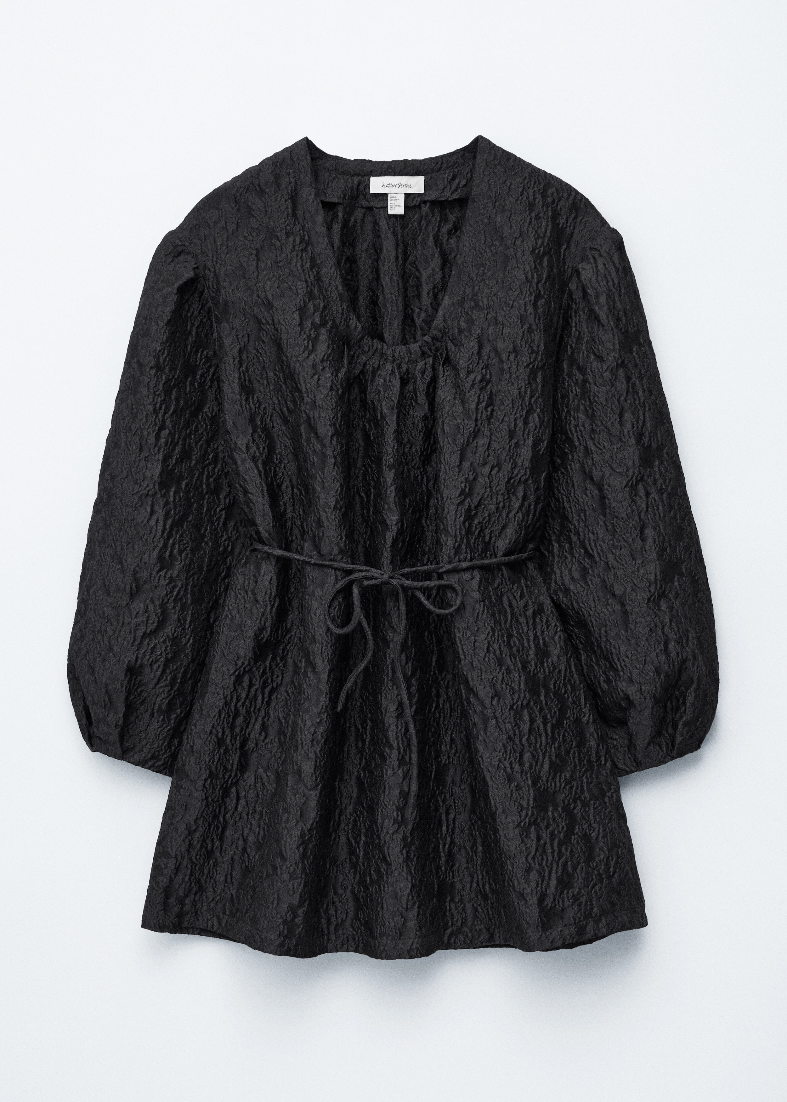 & Other Stories TIE-FRONT JACQUARD MINI DRESS