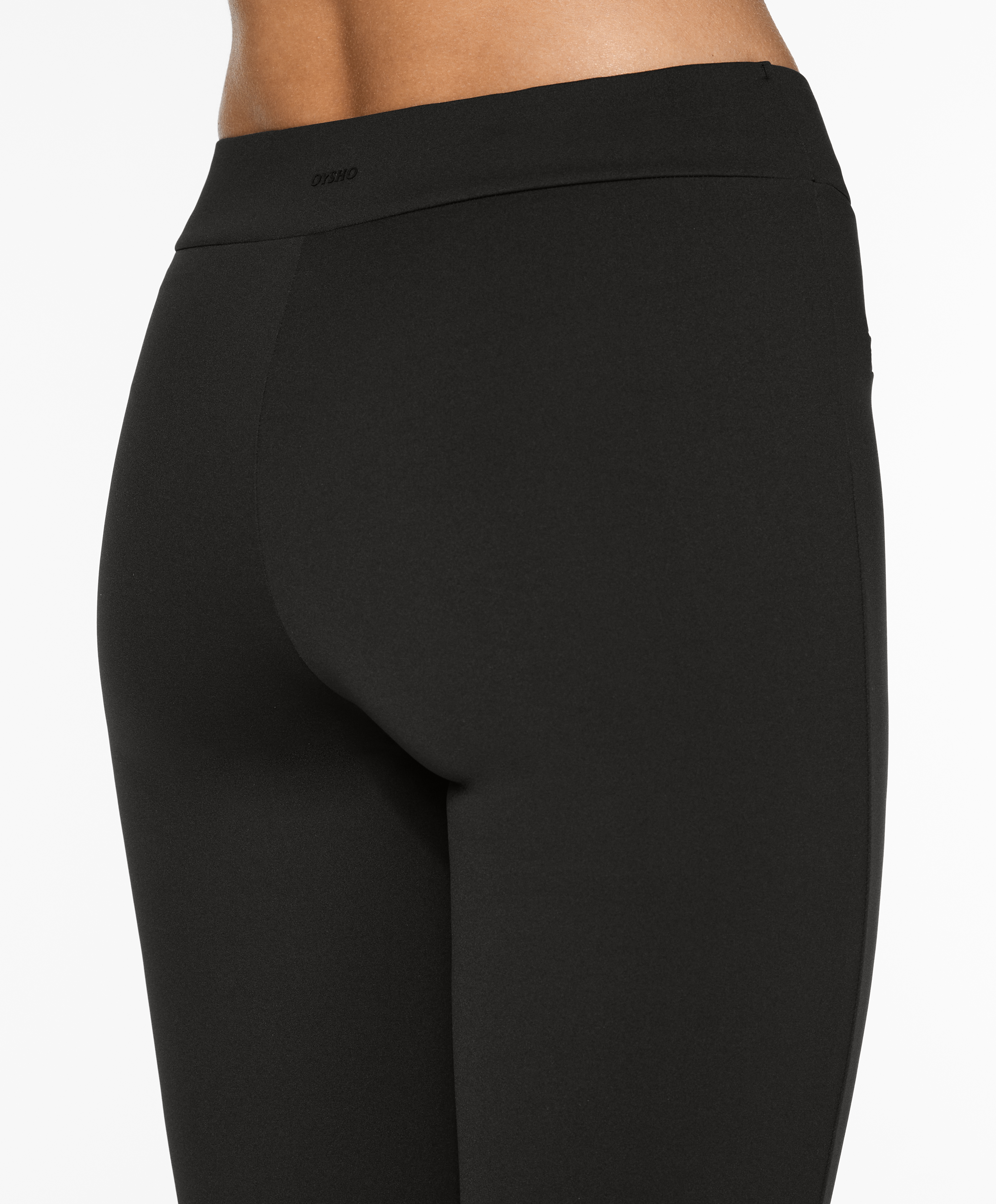 OYSHO Neoprene-effect low-rise flare trousers