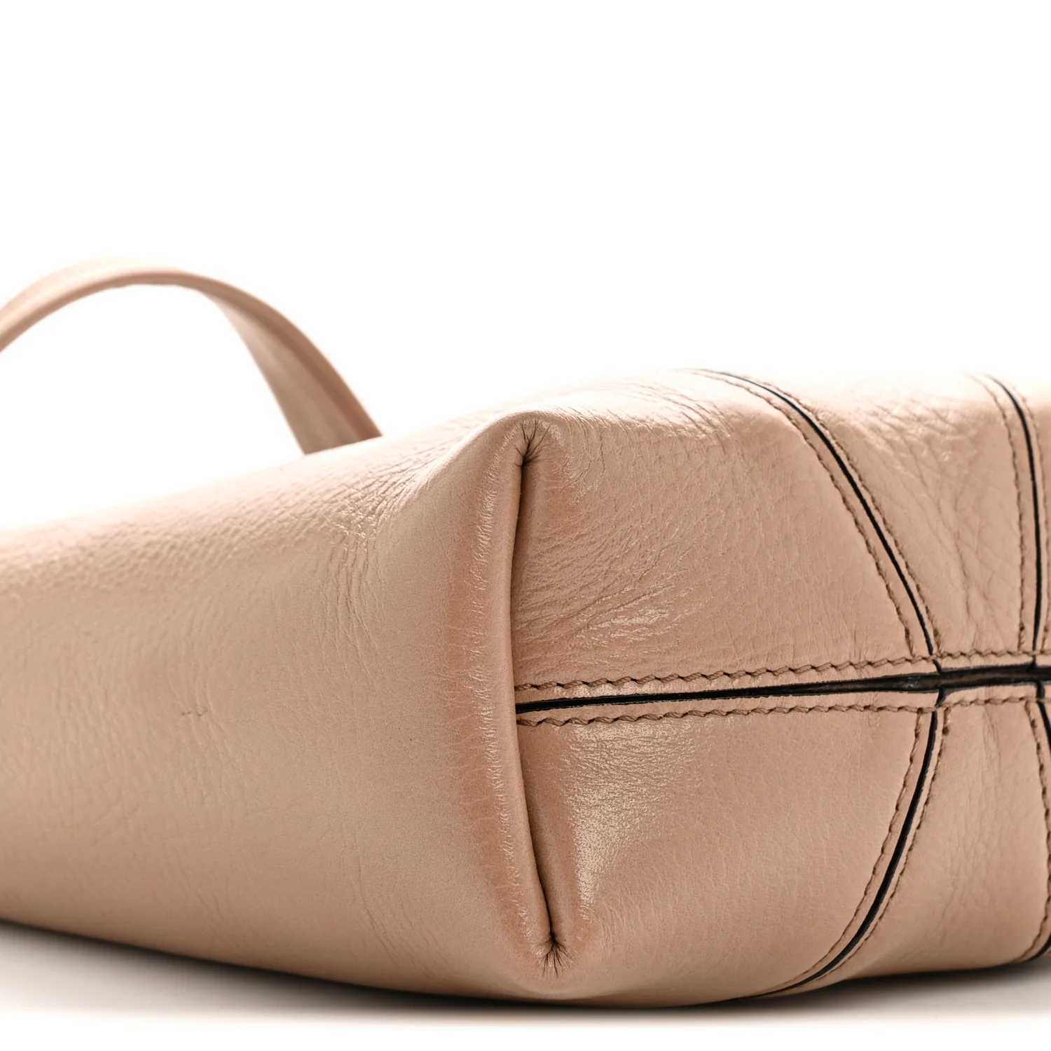 Grained Calfskin Small Spin Tote Woodrose - Top Club