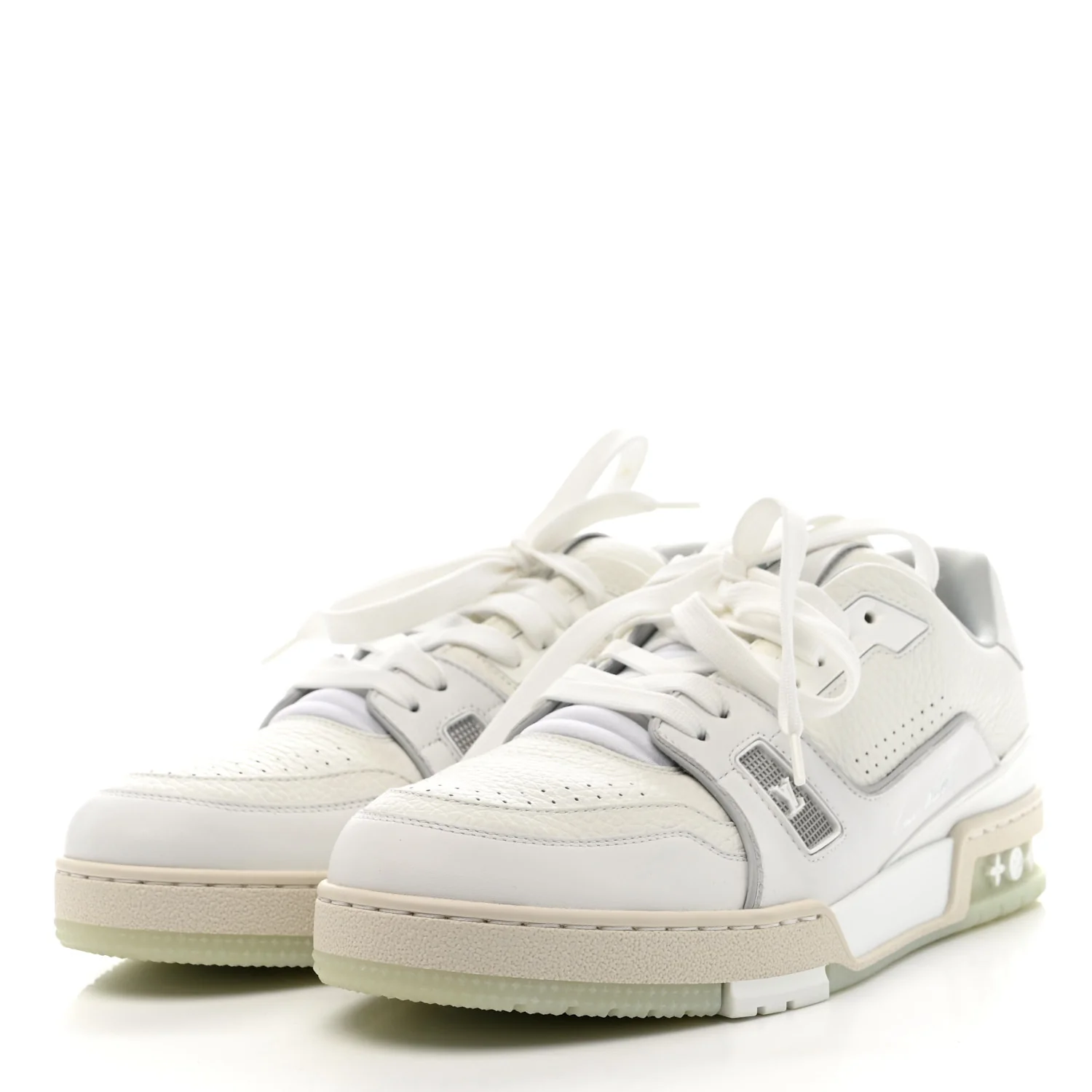Calfskin Mens LV Trainer Sneakers 9 White - Top Club