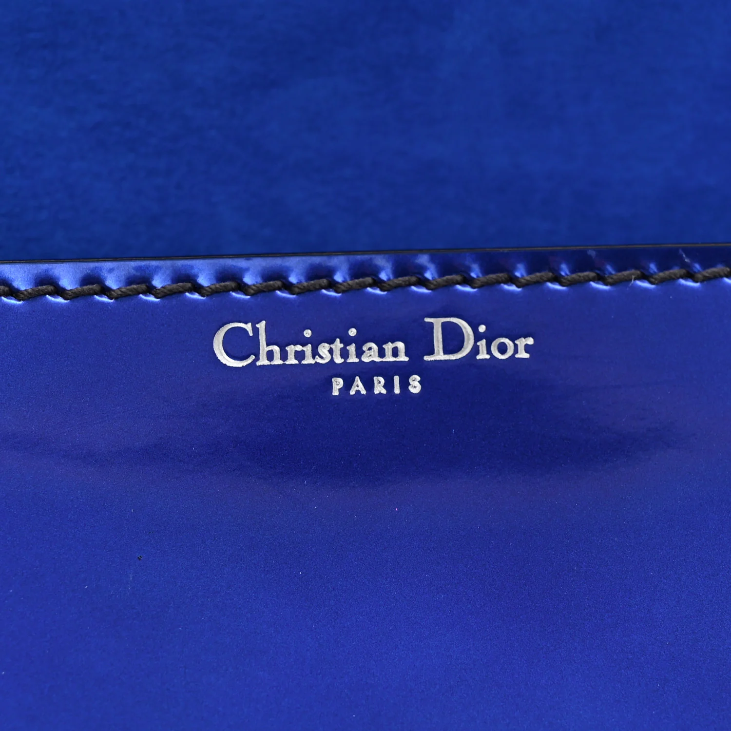 Metallic Patent Crystal Dioraddict Flap Bag Blue - Top Club