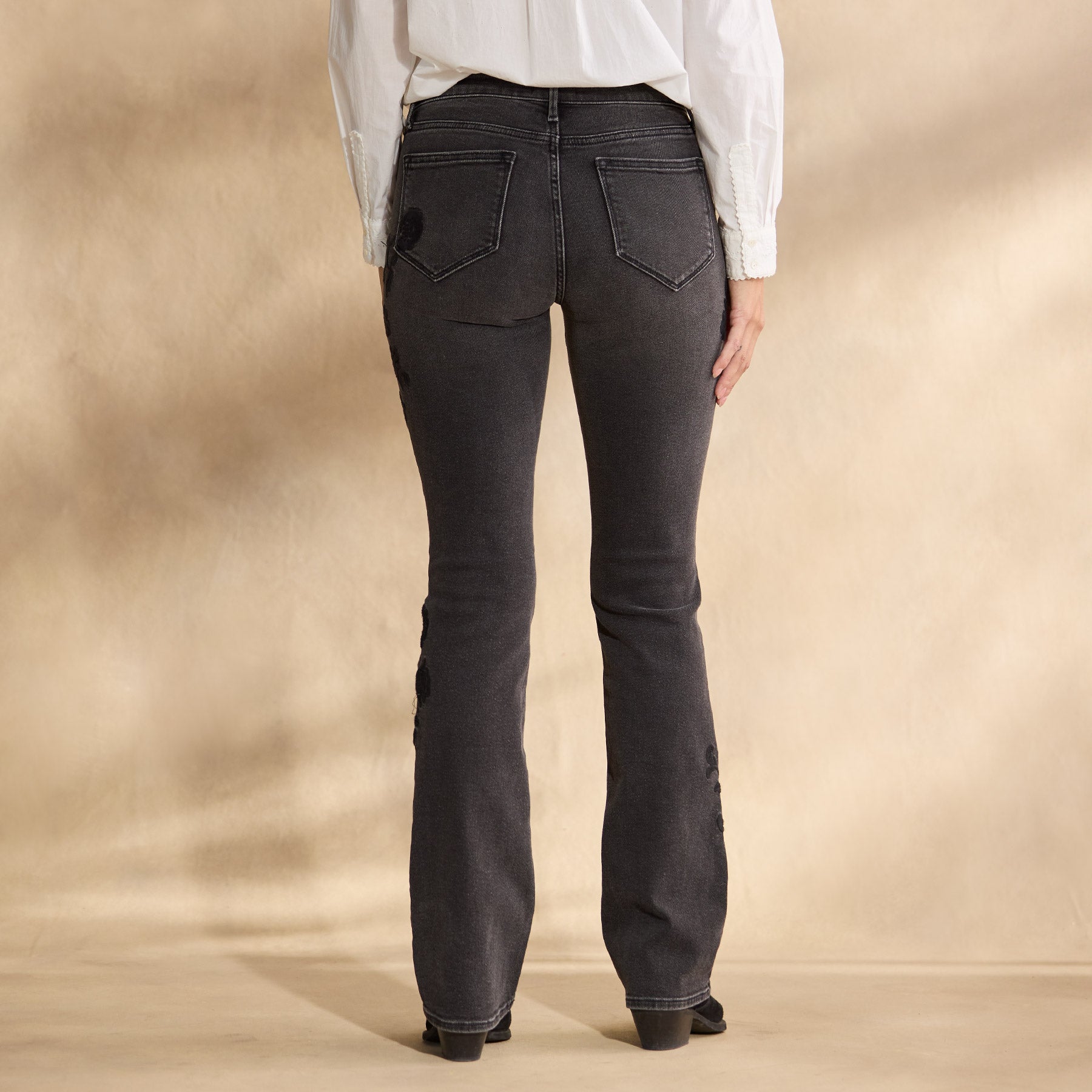 Janis Embroidered Kelly Jeans - Sundance Living