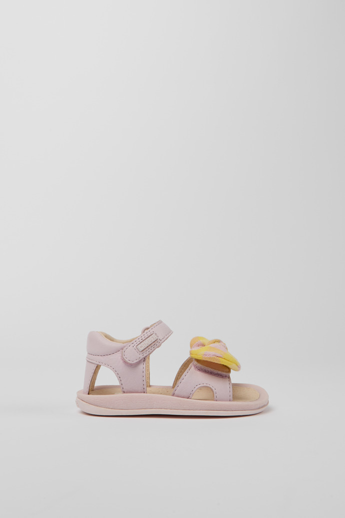 Bicho sandals in pink and yellow for children