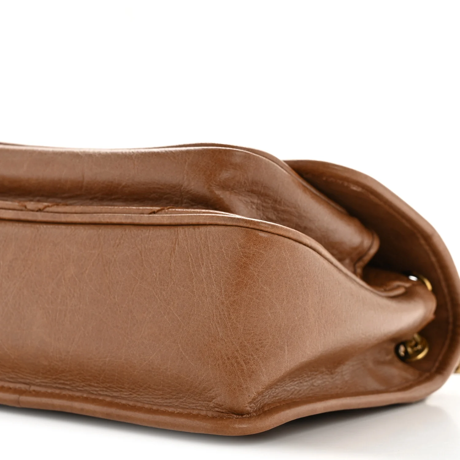 Crinkled Calfskin Matelasse Monogram Baby Niki Chain Satchel Light Caramel - Top Club