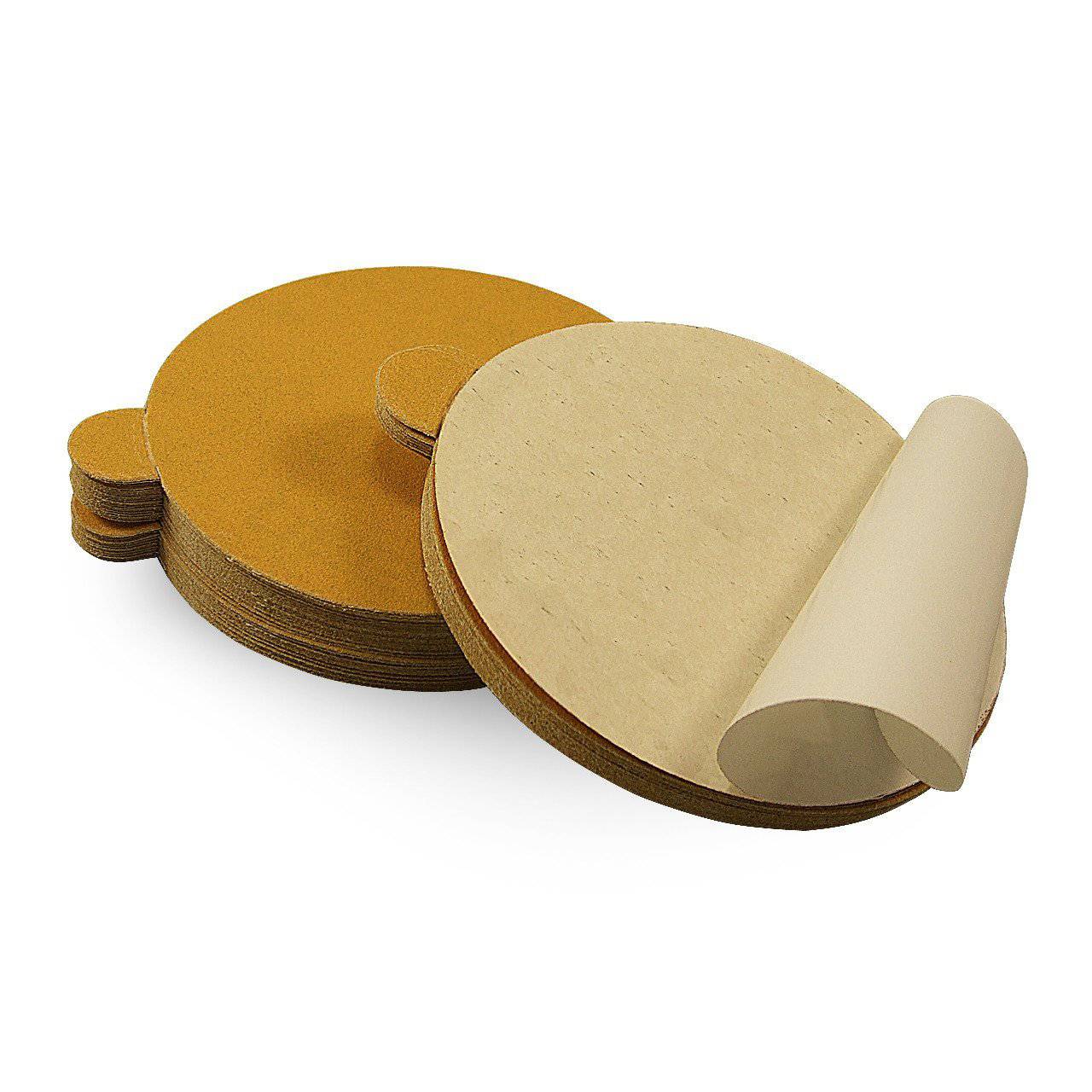 5 Inch Adhesive Back Gold Sanding Discs, 100 Pack - Alvarez Pro Painting LLC