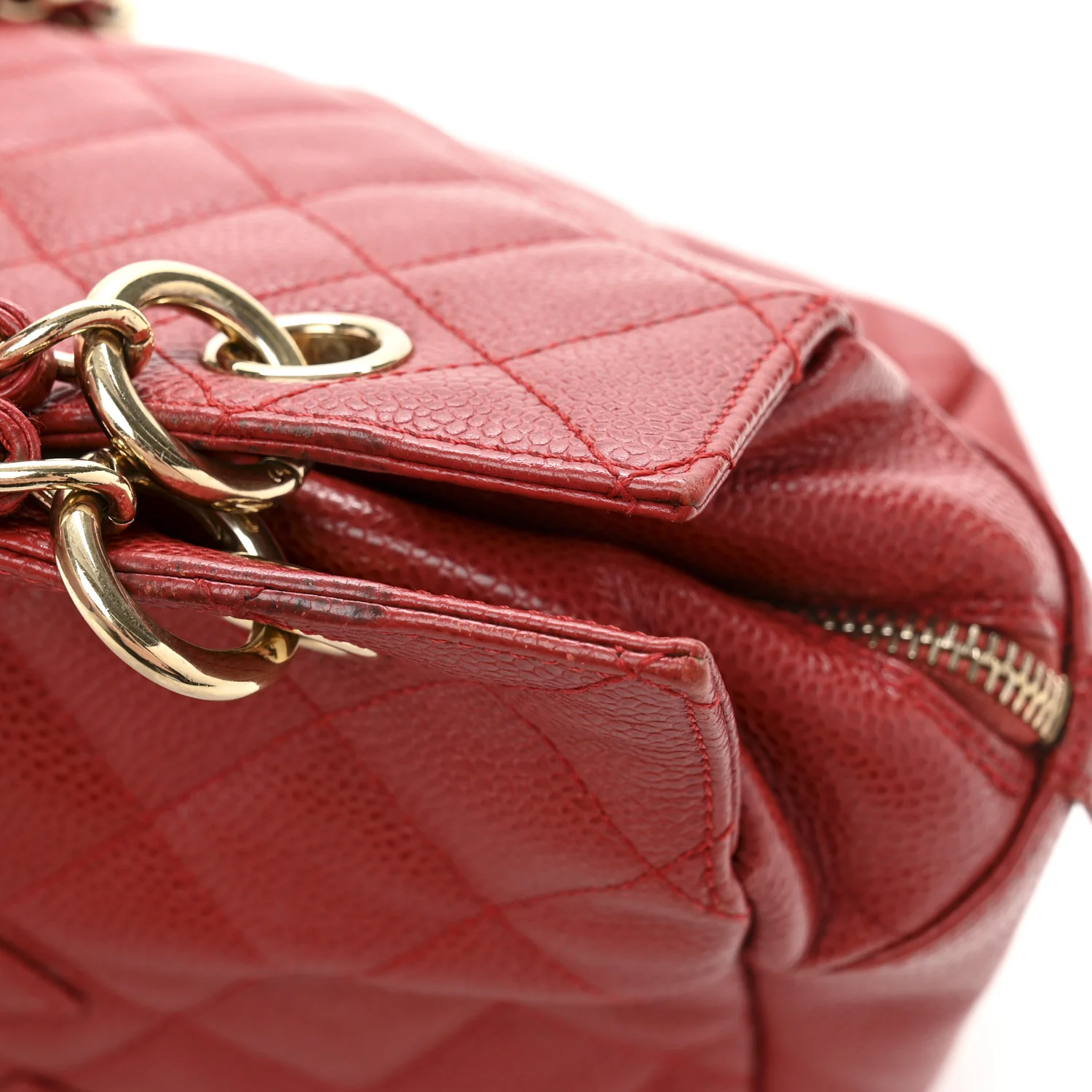 Caviar Quilted Petit Timeless Shopping Tote PTT Red - Top Club