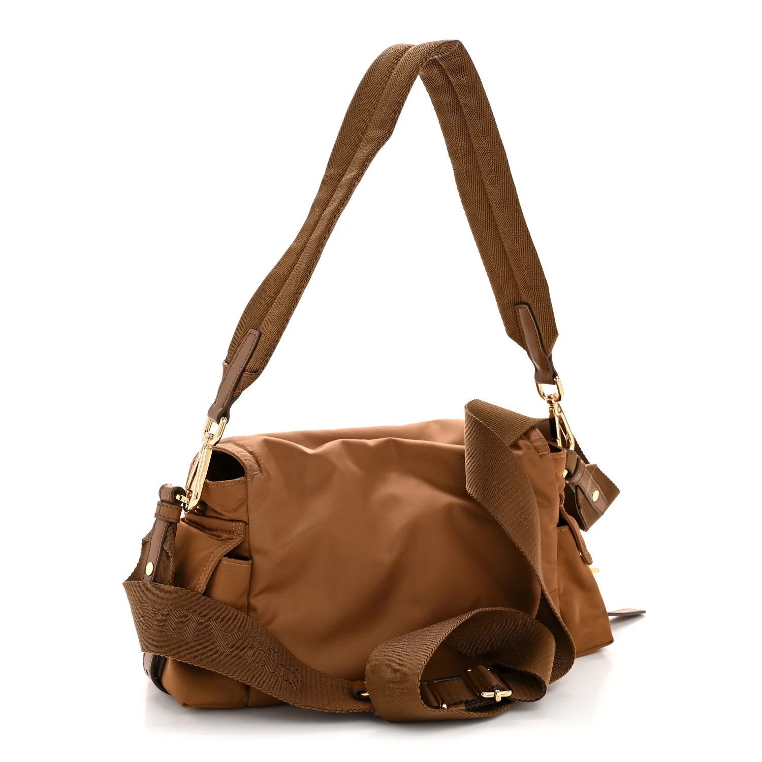 Re-Nylon Medium Explore Shoulder Bag Camel - Top Club