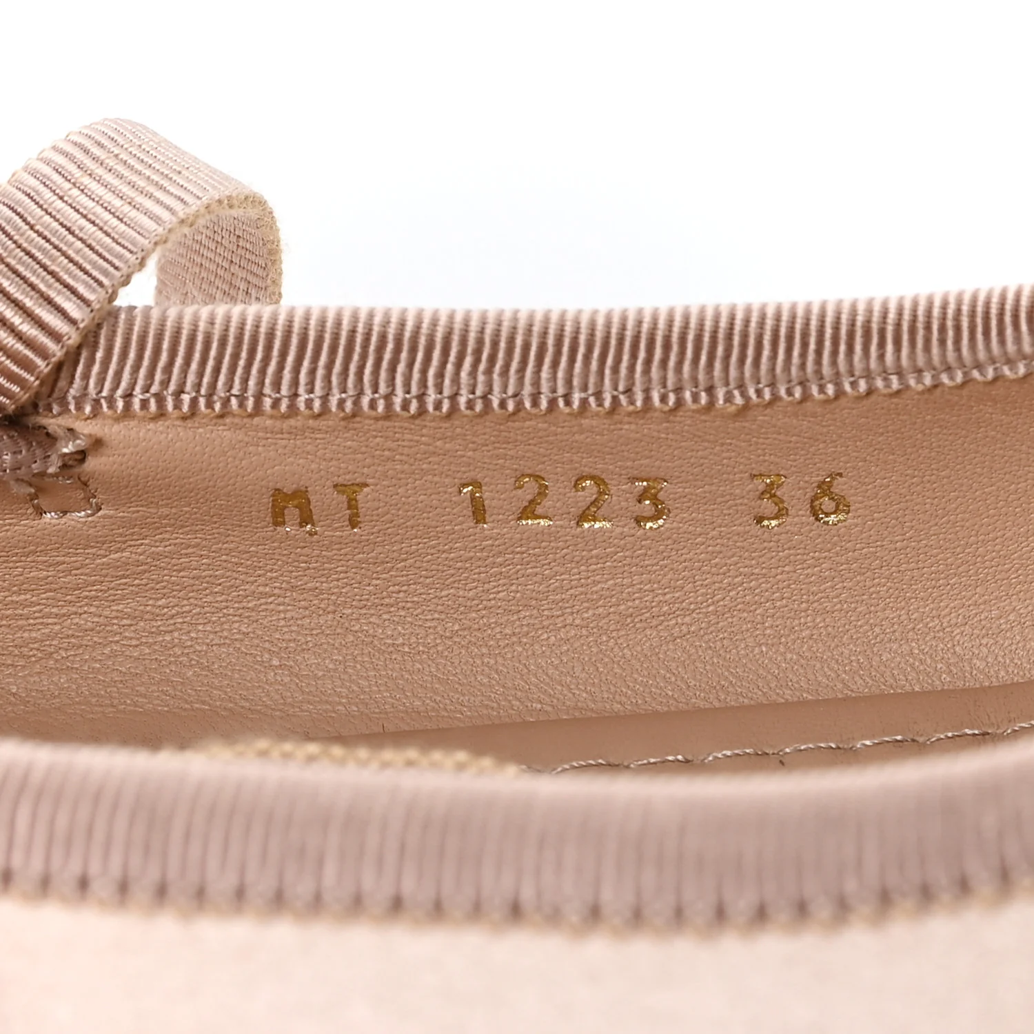 Satin Grosgrain D-Joy Ballet Flats 36 Beige Rose - Top Club