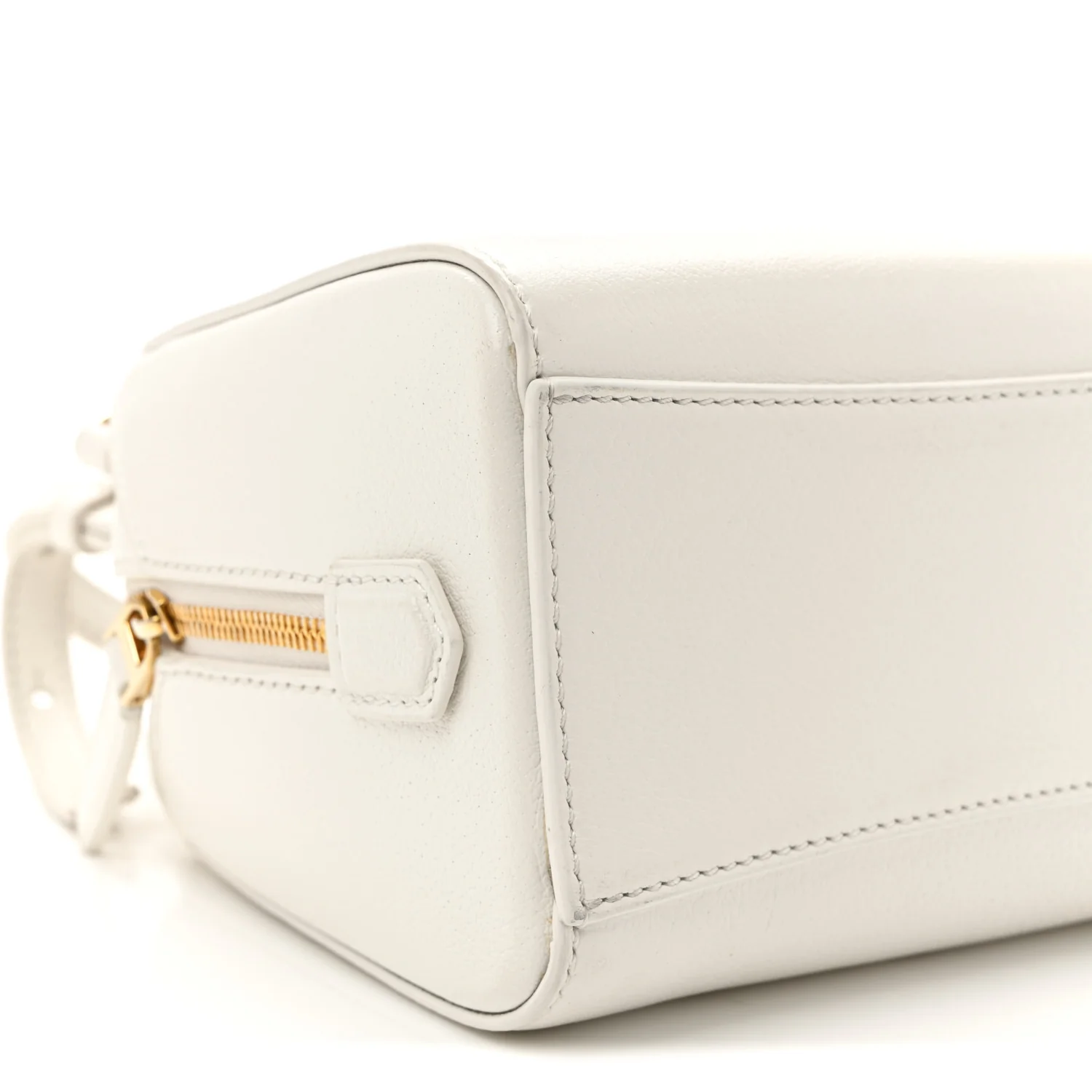 Tumbled Buffalo Micro Antigona Cube Bag White - Top Club