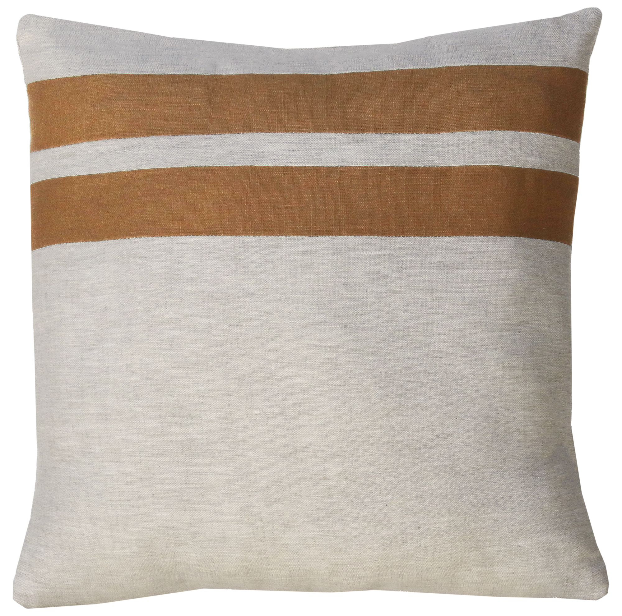 Sierkussen linnen streep kiezel 47x47 cm mocha