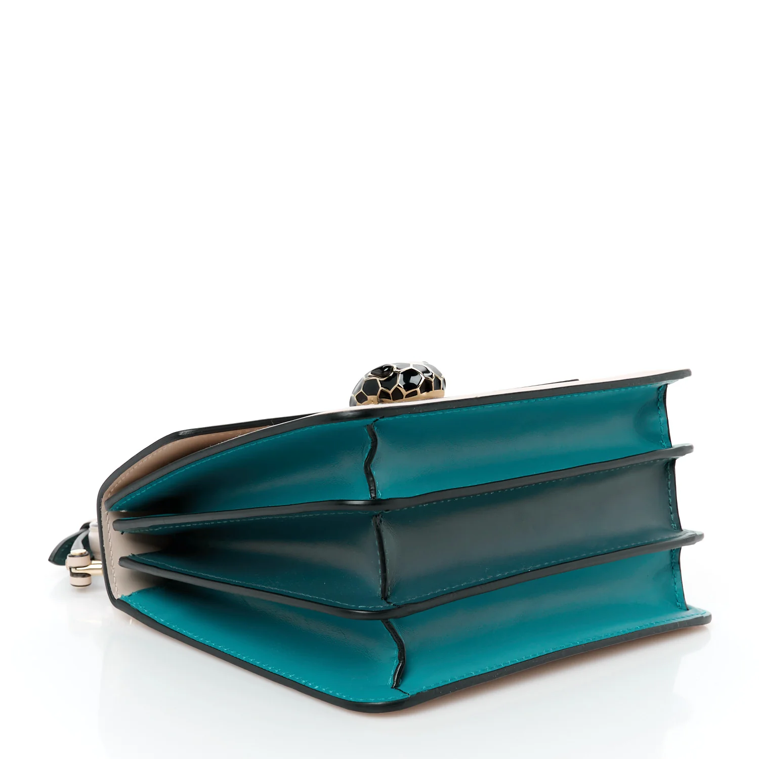 Calfskin Serpenti Forever Top Handle Beige Green - Top Club