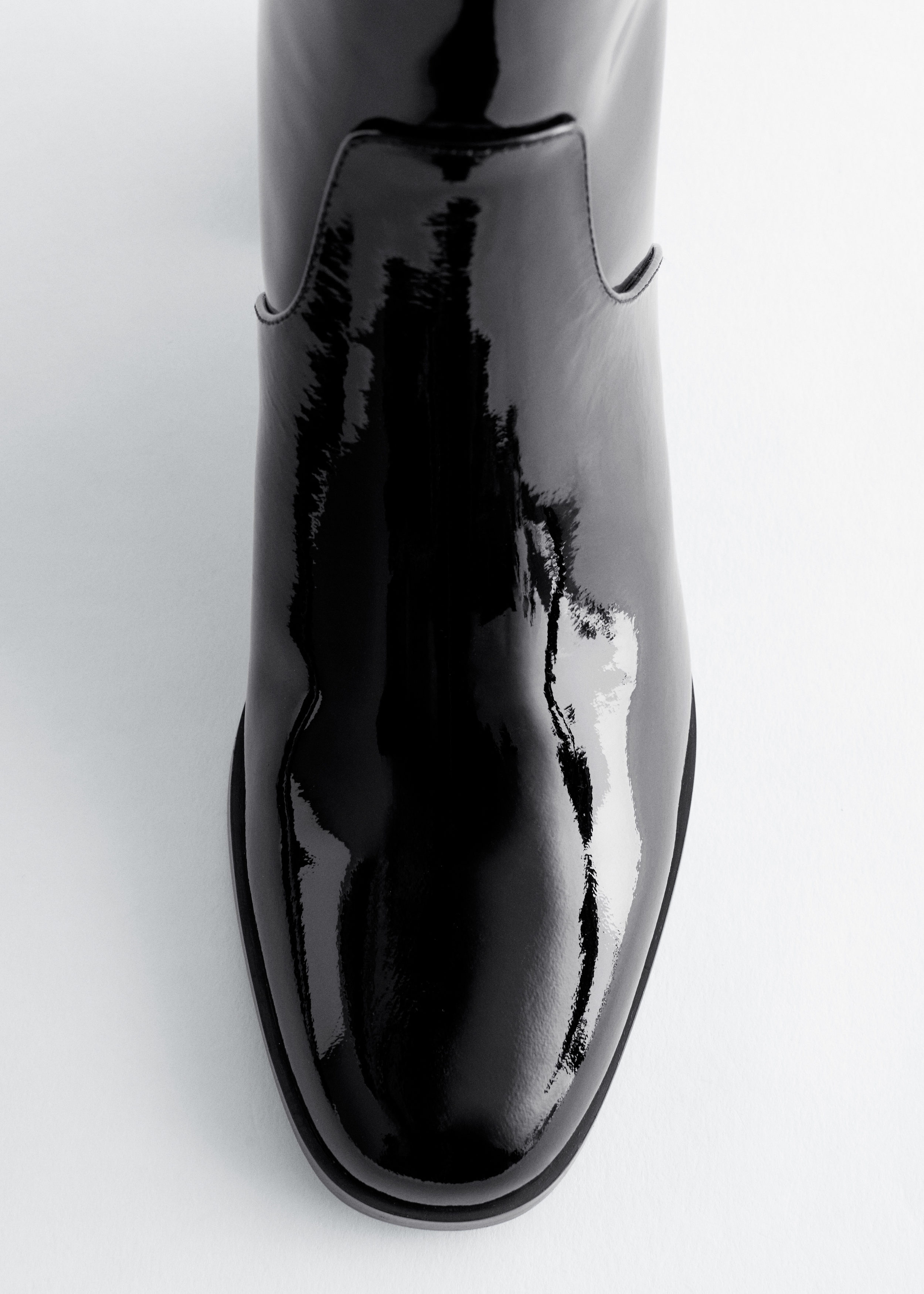& Other Stories HEELED GLOSSED-LEATHER ANKLE BOOTS