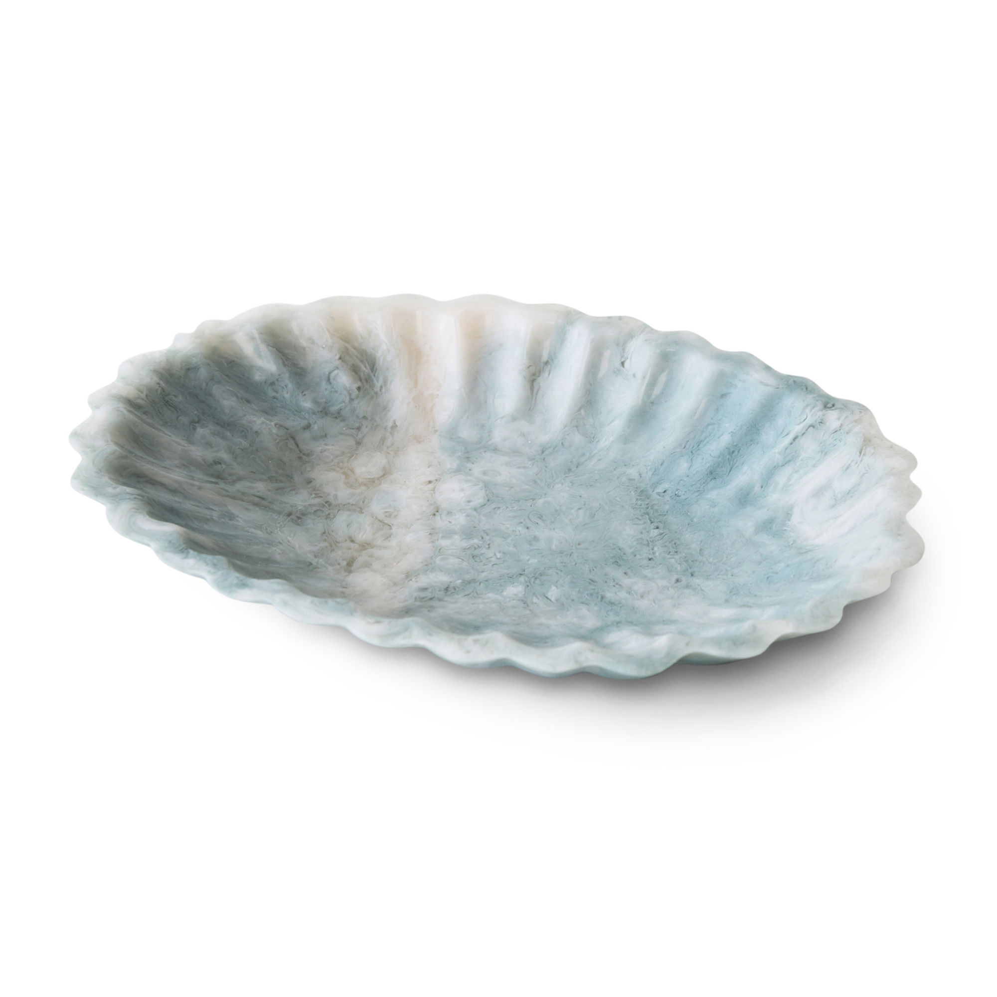 New classics serveerschaal resin pale blue