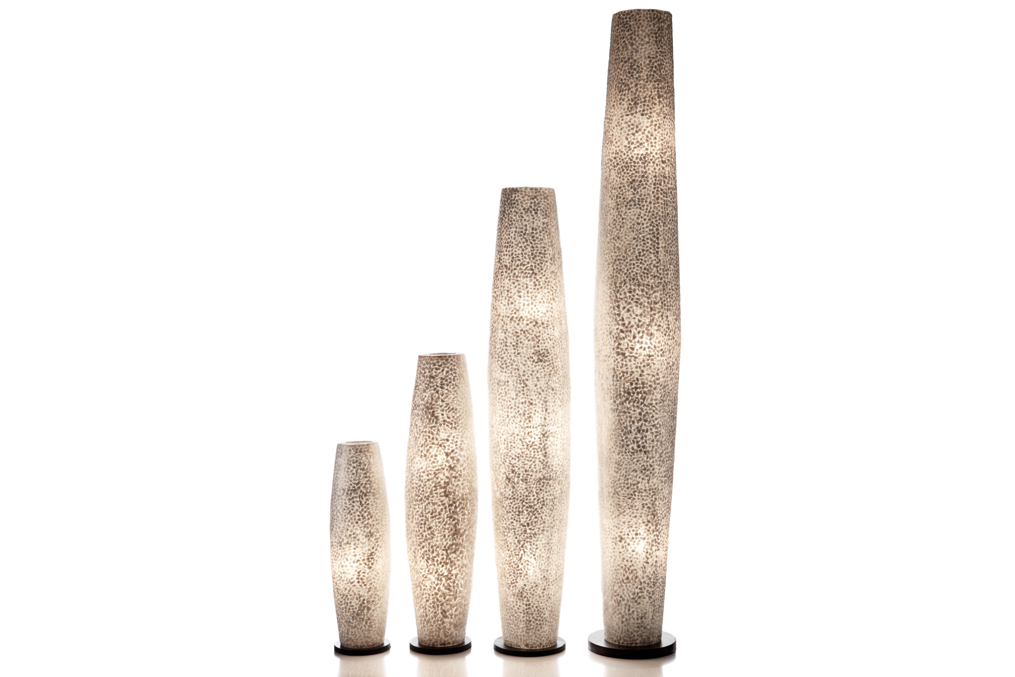 Vloerlamp Cone white capiz 200 cm