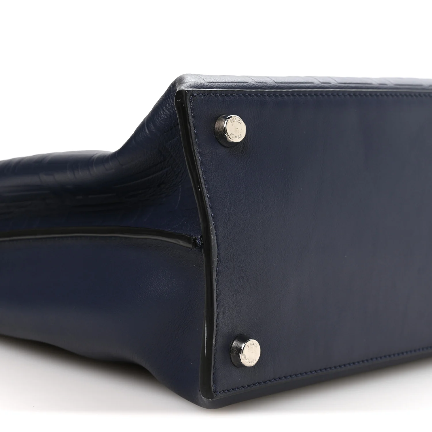 Calfskin Embossed Large Peekaboo Iconic Fit Satchel Blueberry - Top Club