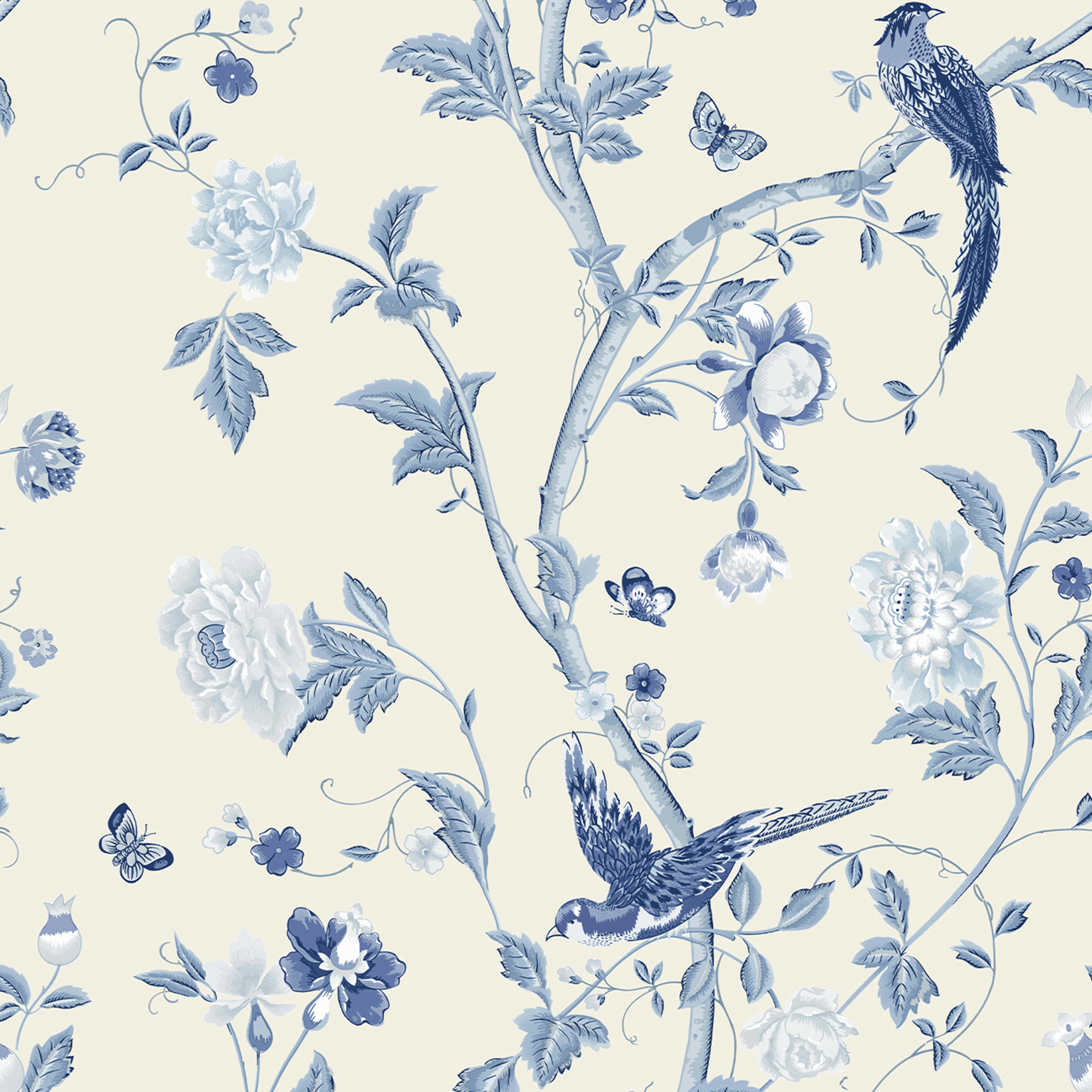 Vliesbehang summer palace royal blue