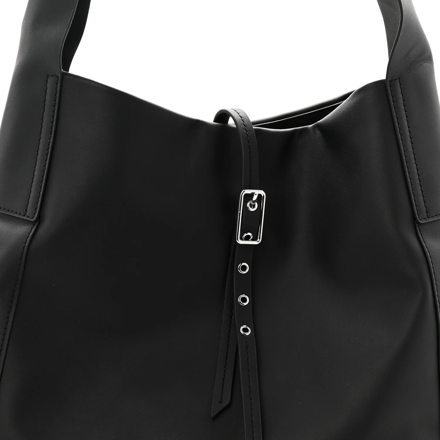 Calfskin Go Large Shoulder Bag Black - Top Club