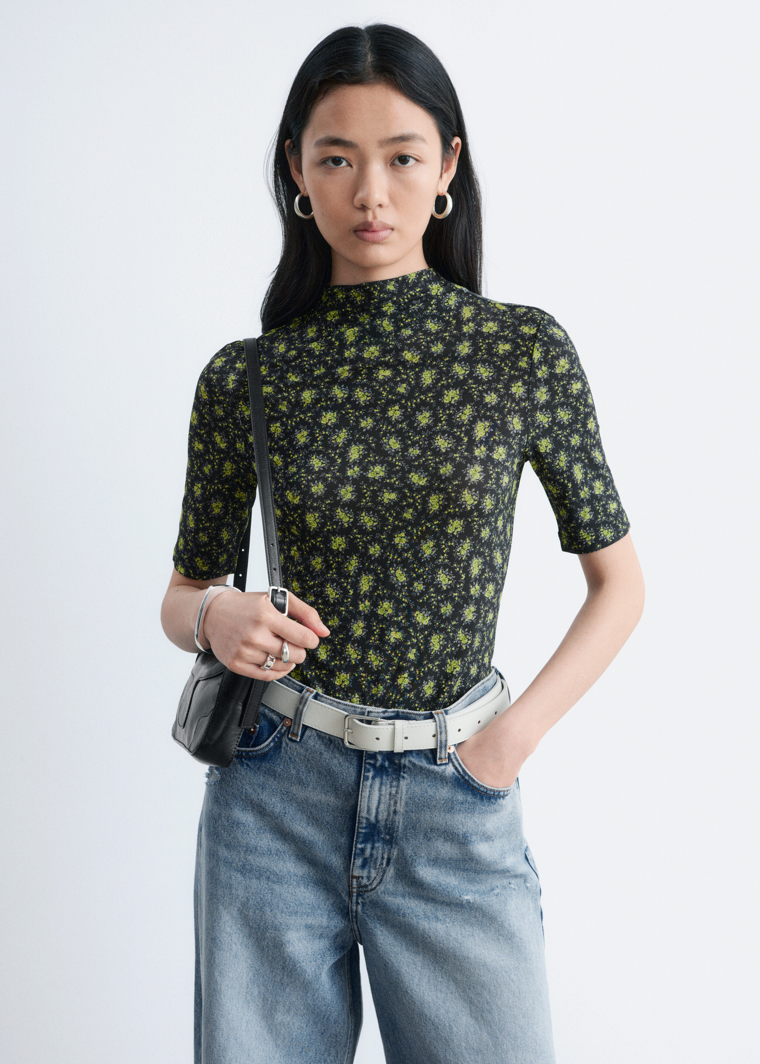 & Other Stories SHORT-SLEEVE MOCK-NECK TOP