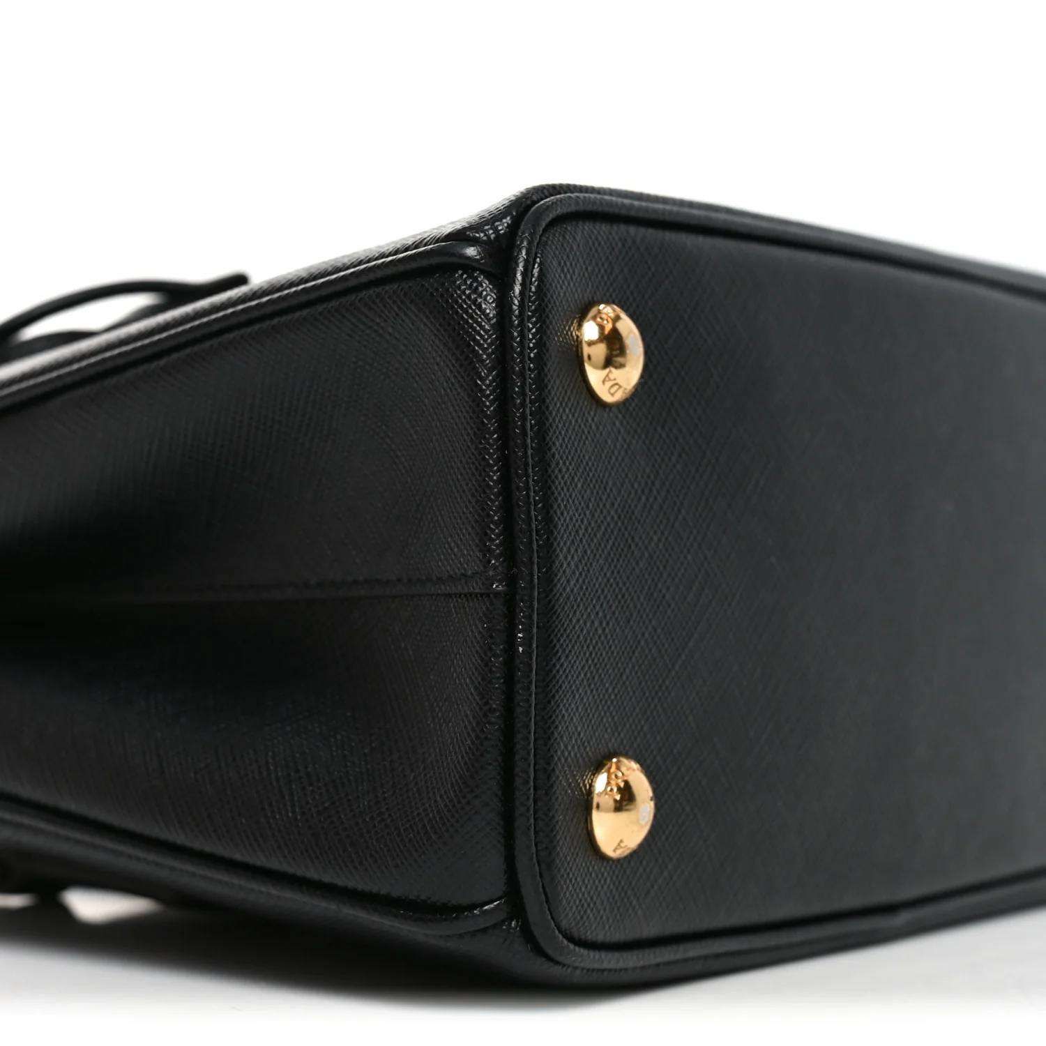 Saffiano Lux Micro Galleria Shoulder Bag Black - Top Club
