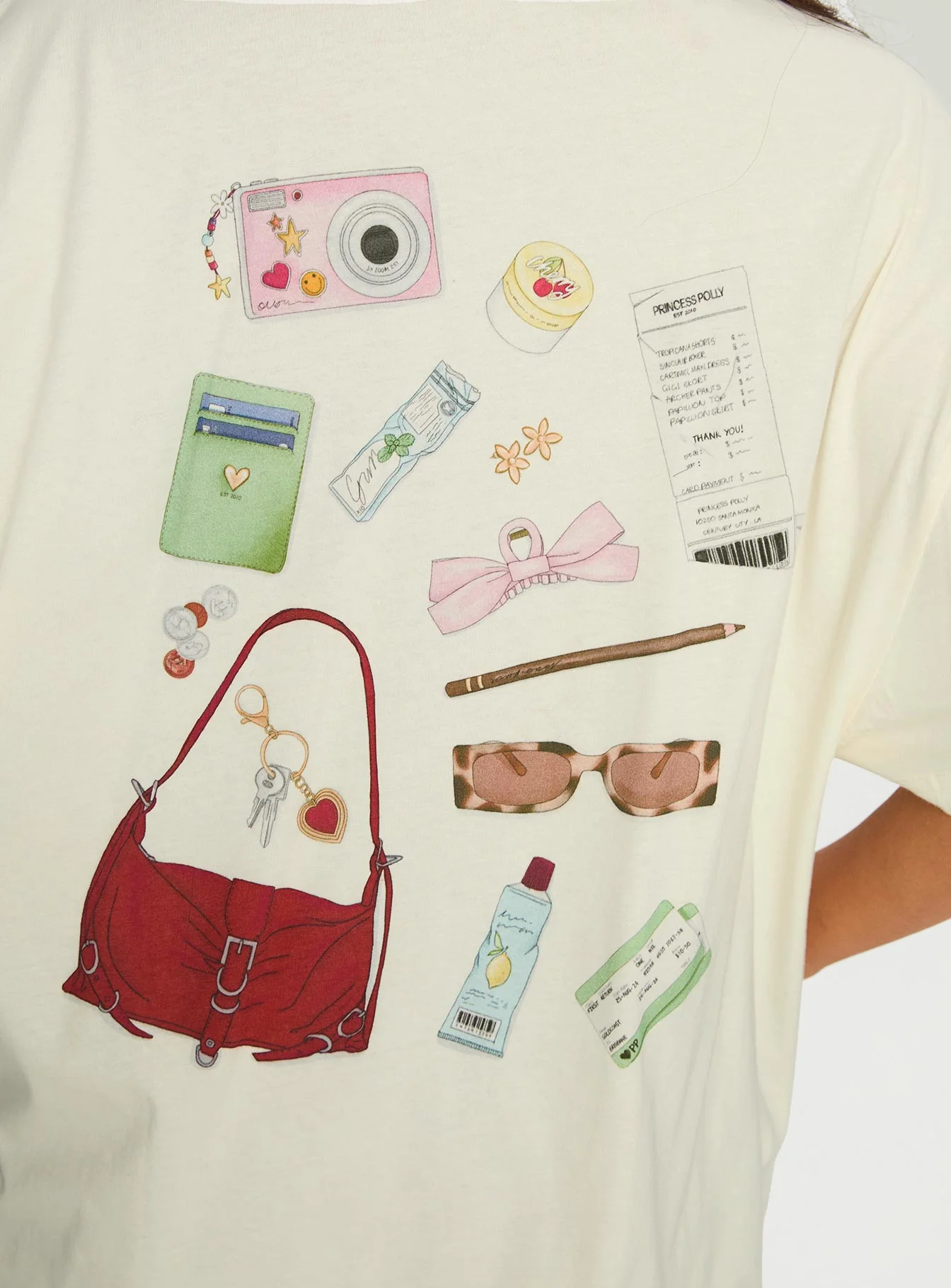 What's In My Bag Graphic Tee Cream / Multi