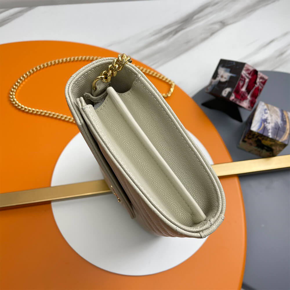 YSL classic cassandre chain wallet in grain de poudre leather - Top Club