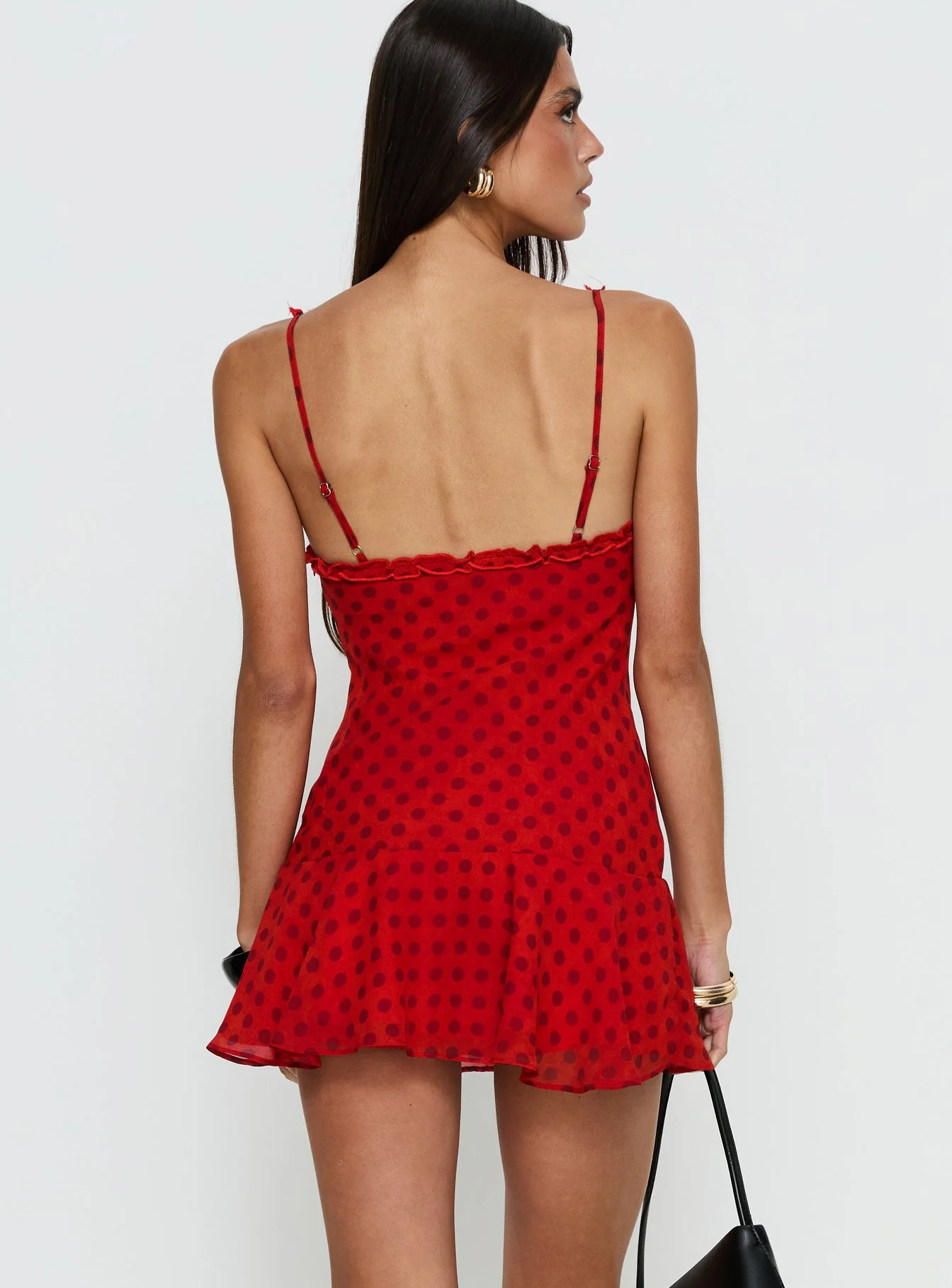 Kahla Frill Playsuit Red Polka Dot