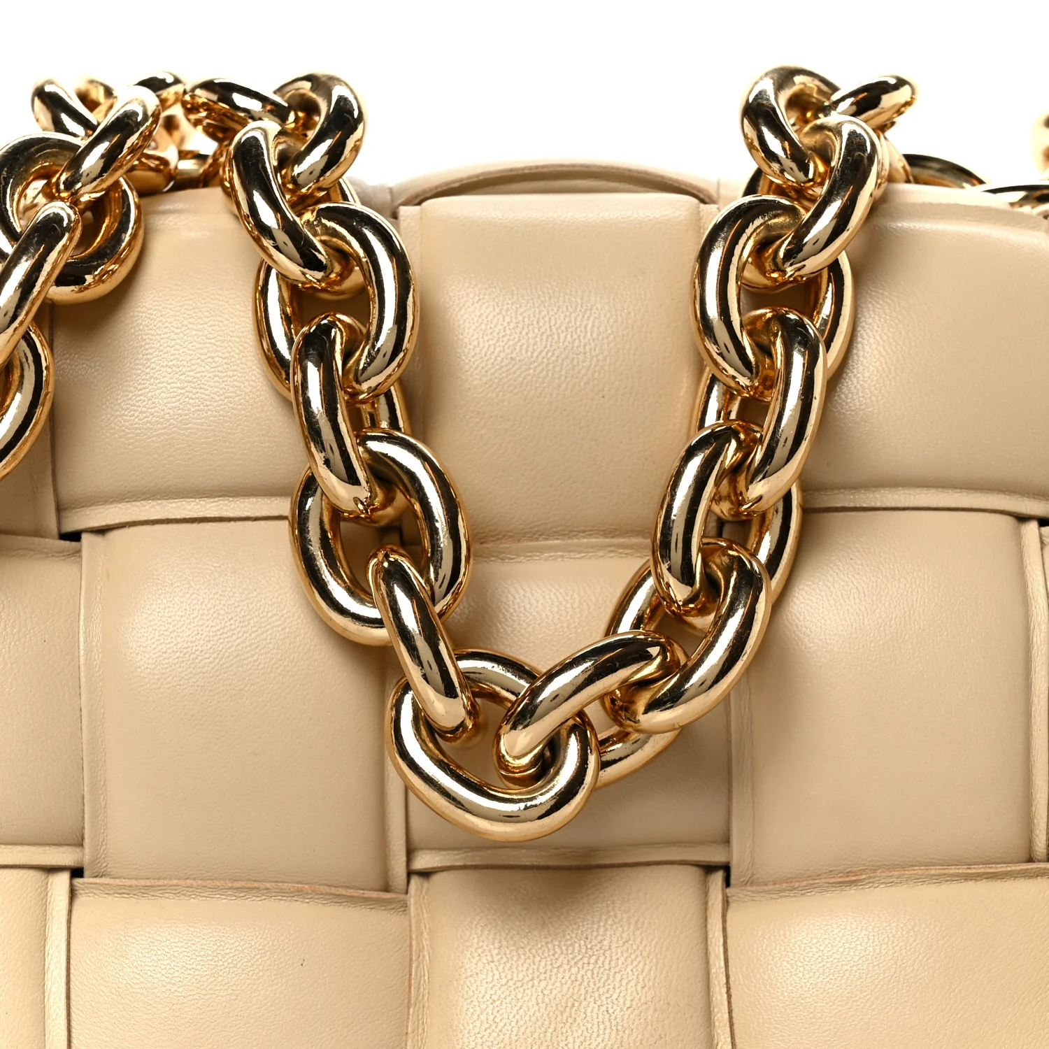 Lambskin Maxi Intreccio Padded Chain Cassette Crossbody Bag Porridge - Top Club