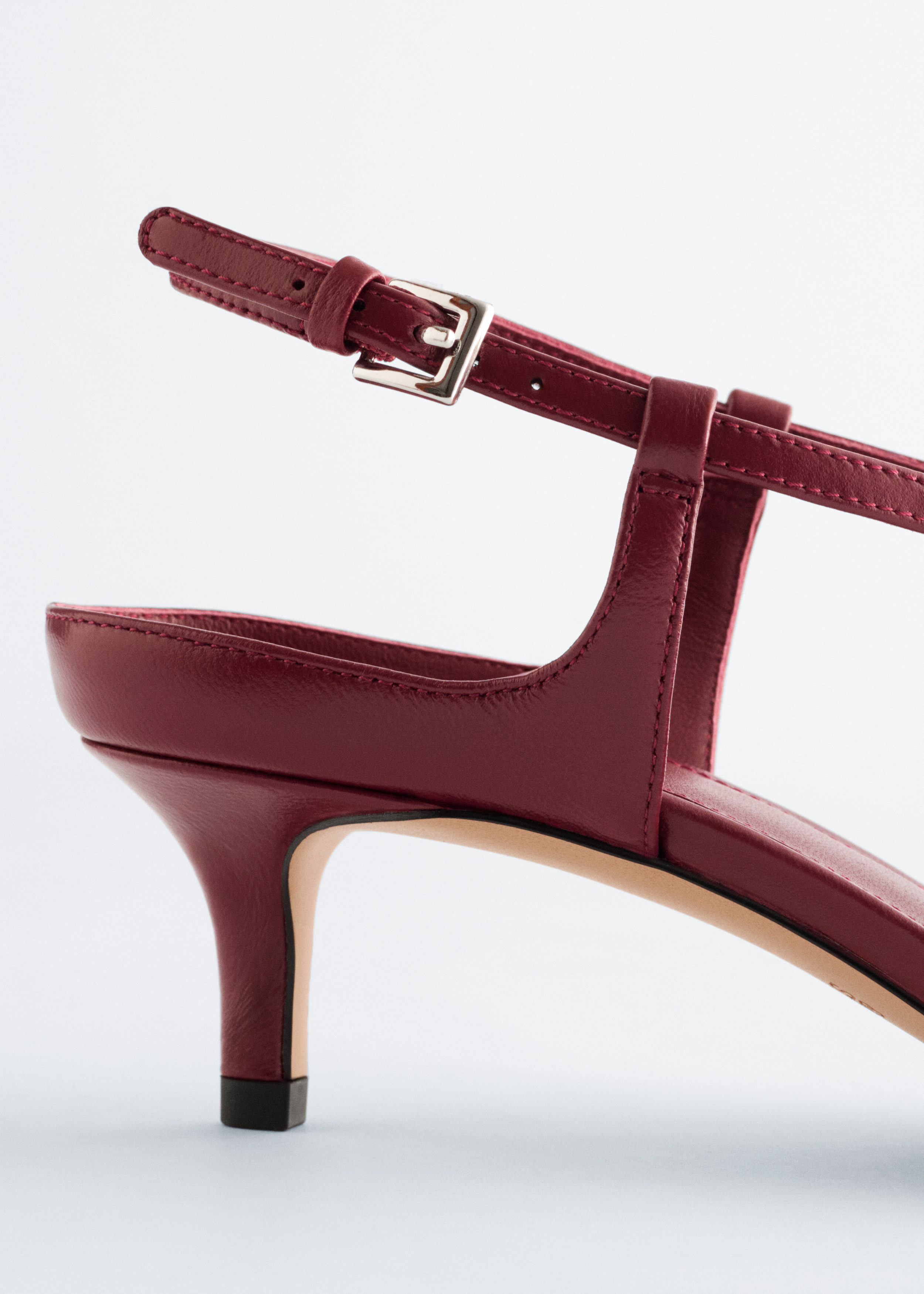 & Other Stories CRISS-CROSS LEATHER SLINGBACK PUMPS