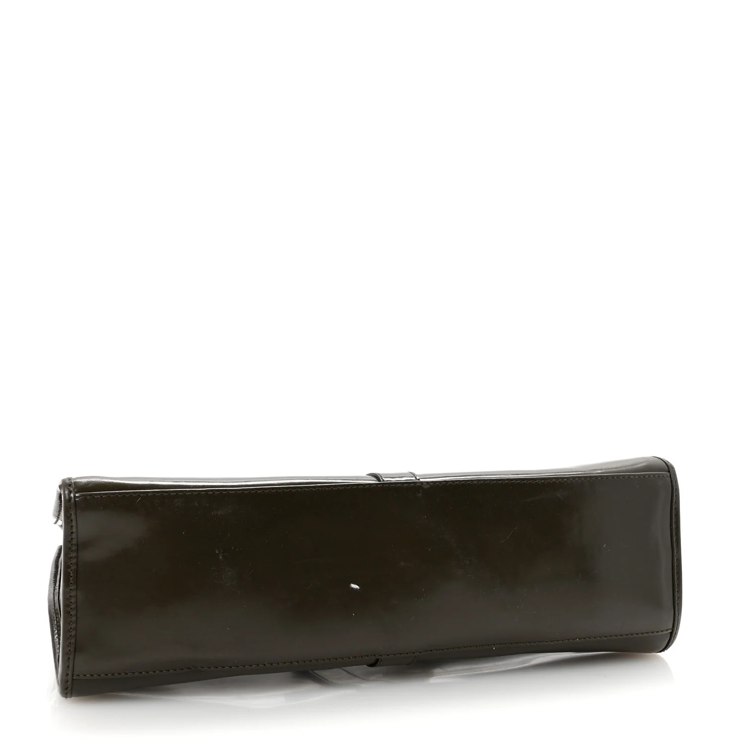 Patent Bardot Shoulder Bag Olive Green - Top Club