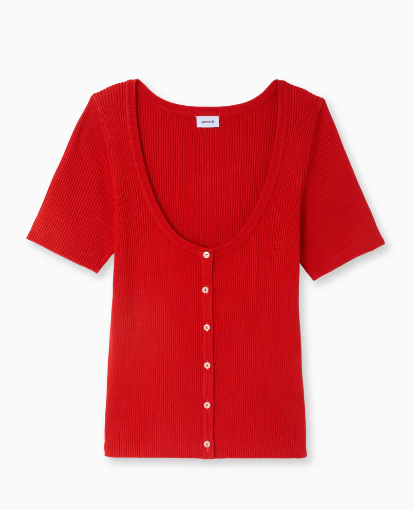 Pimkie T-shirt boutonné en maille côtelée
