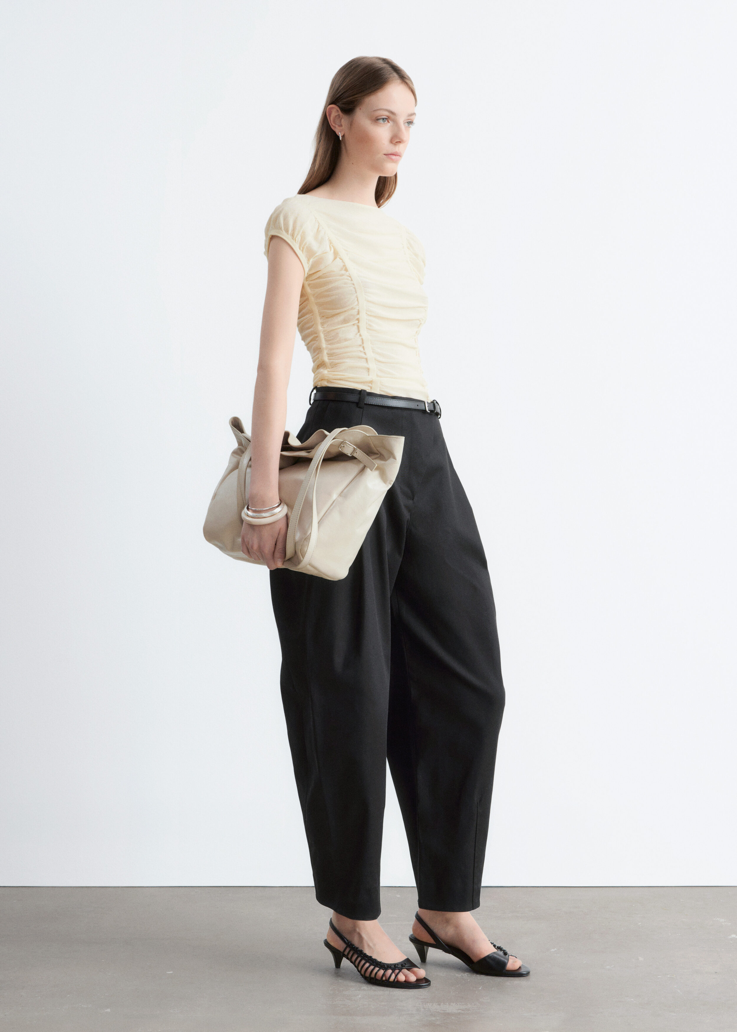 & Other Stories RUCHED CAP-SLEEVE TOP