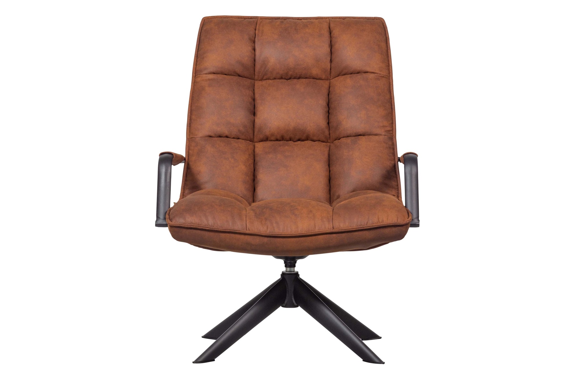 WOOOD draaifauteuil Jouke met armleuning kunstleer- Cognac