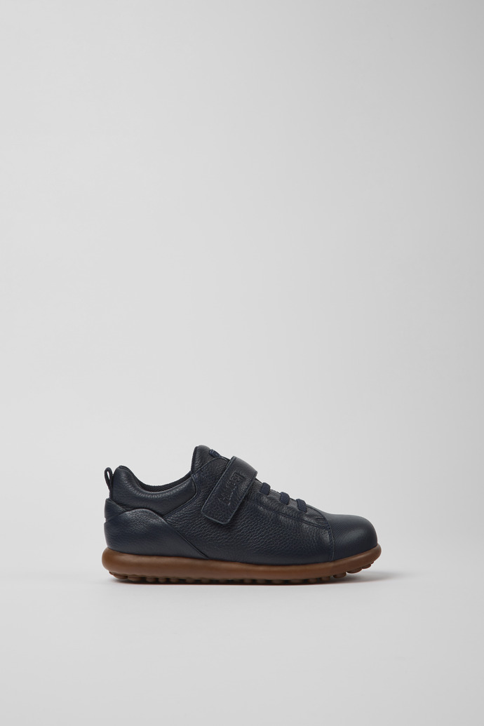 Pelotas Navy Blue Leather and Canvas Shoes for Boys