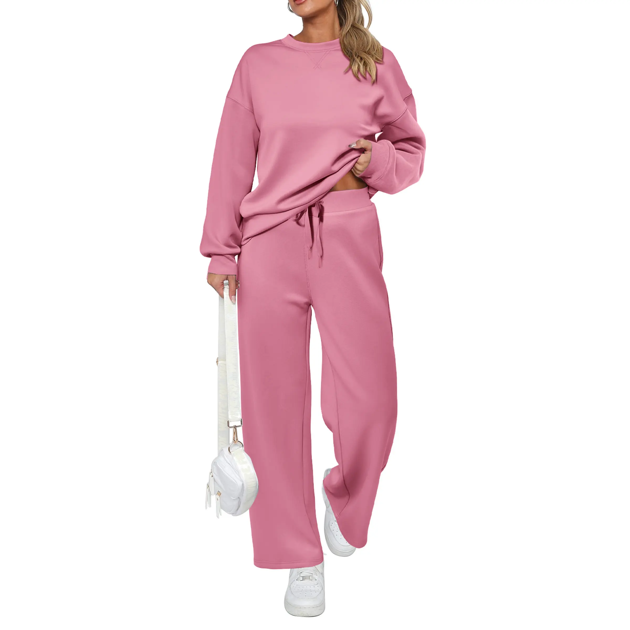PrettyGarden Women's 2 Piece Outfits Long Sleeve Pullover Tops And Long Pants Lounge Sets Tracksuit