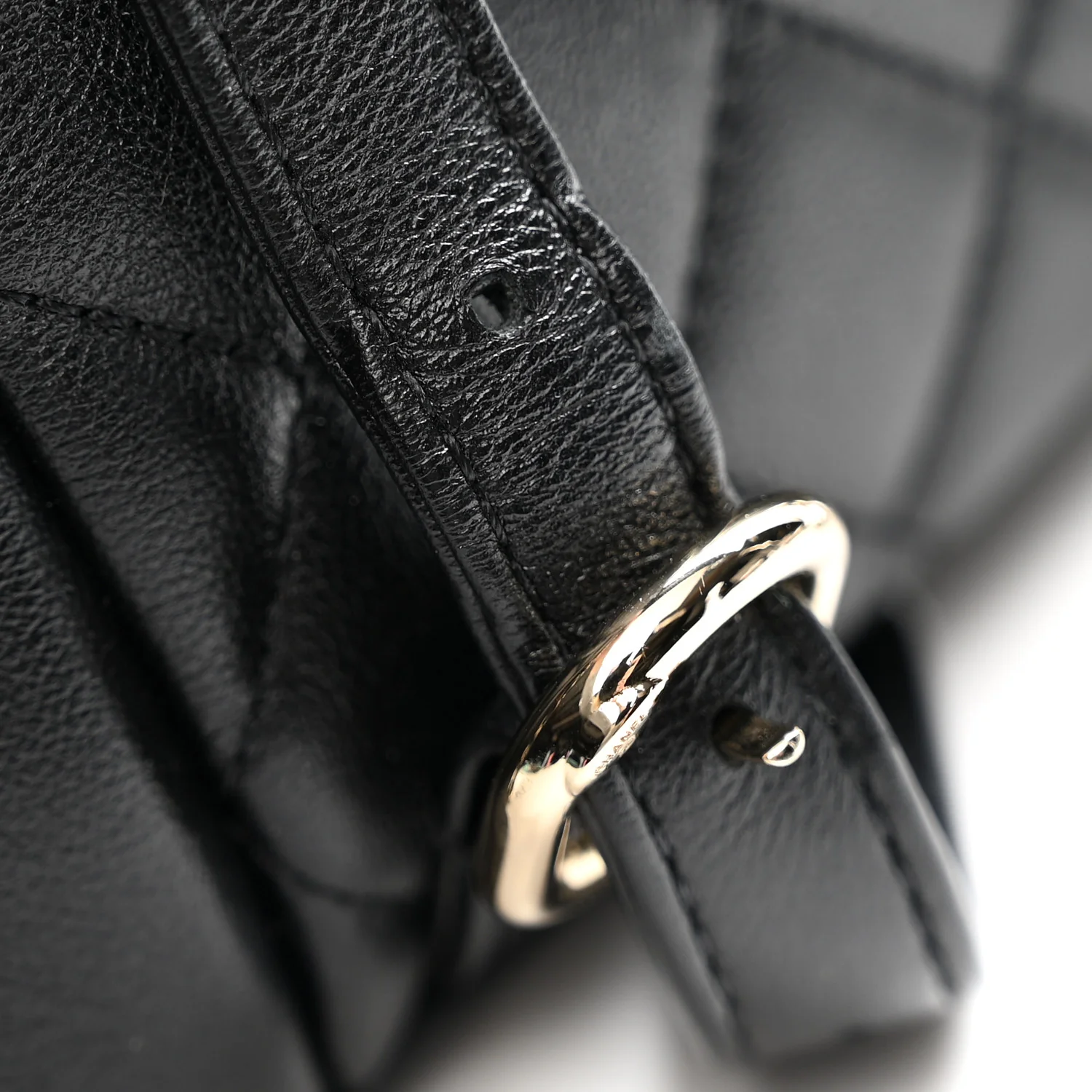 Shiny Caviar Quilted Medium Duma Pockets Drawstring Backpack Black - Top Club