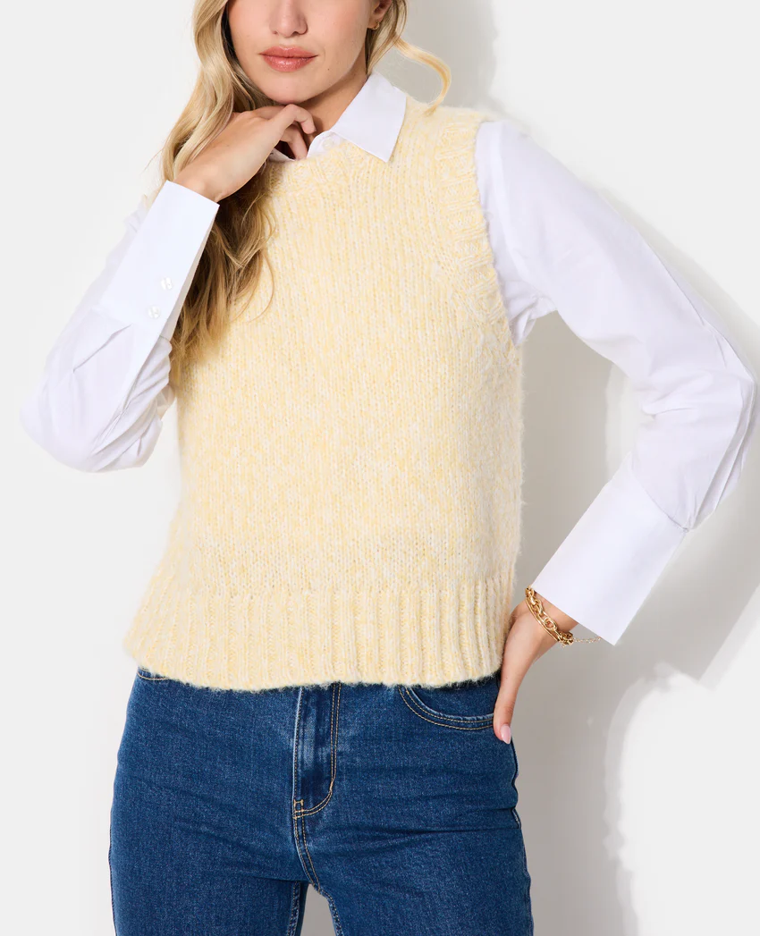Pimkie Pull sans manches en maille moulinée