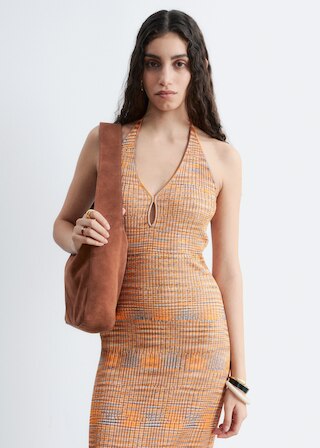 & Other Stories SPACEDYE HALTERNECK MIDI DRESS