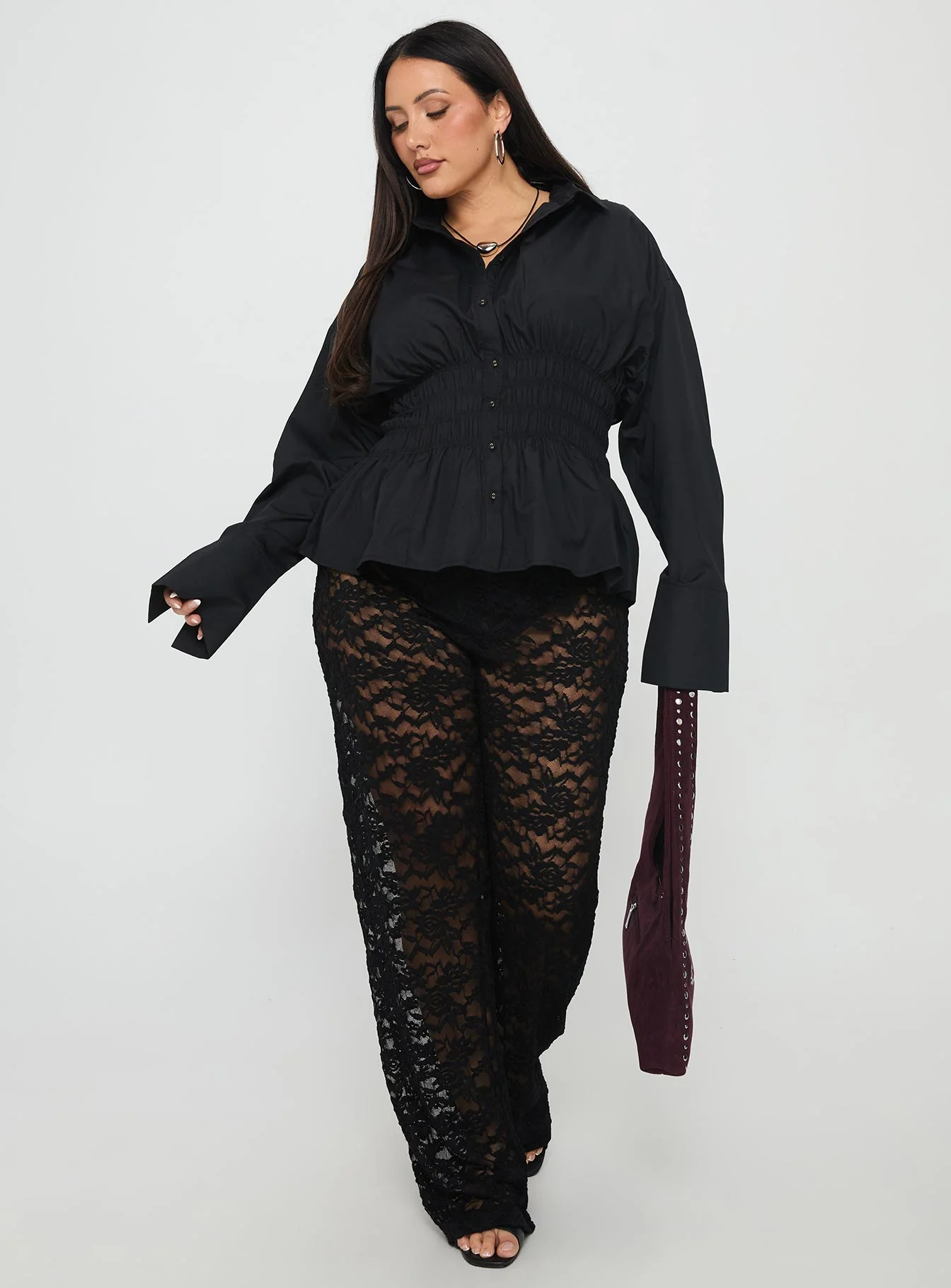 Peru Lace Pants Black Curve