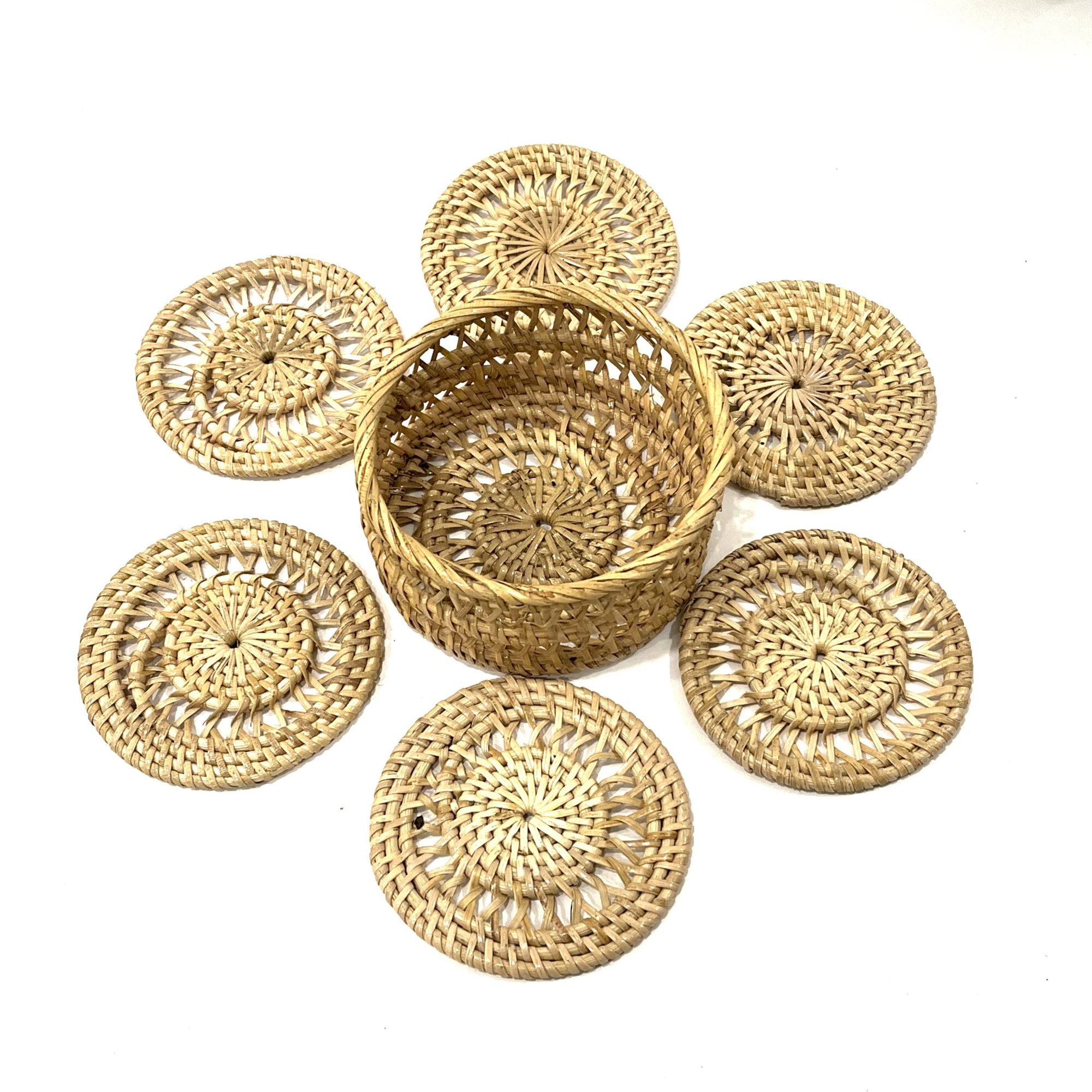 Coasters w.holder S/6 naturel (3867)