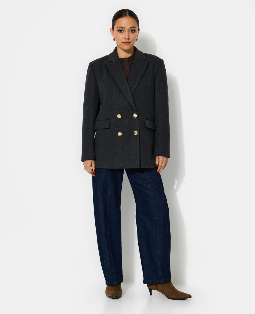Pimkie Manteau court effet drap de laine avec boutons dorés